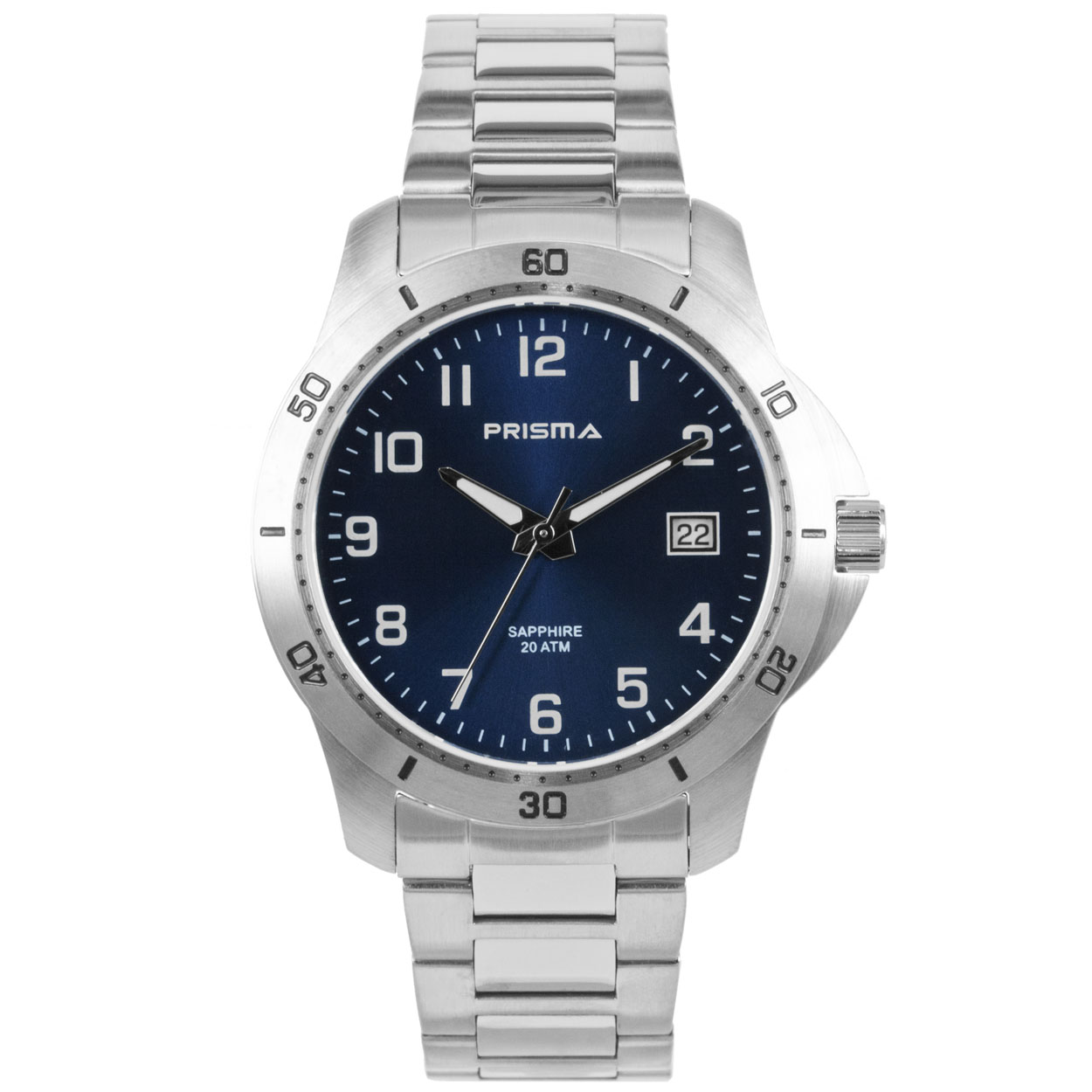 Prisma heren P.1736 horloge edelstaal saffierglas 20 ATM 		
		
Algemeen		
Artikelnummer: P.1736		
Geslacht: heren		
Uurwerk: Miyota (1S13   ) 		
Lichtfunctie: glow in the dark (Wijzers)		
Waterbestendigheid: 20 ATM/BAR		
		
