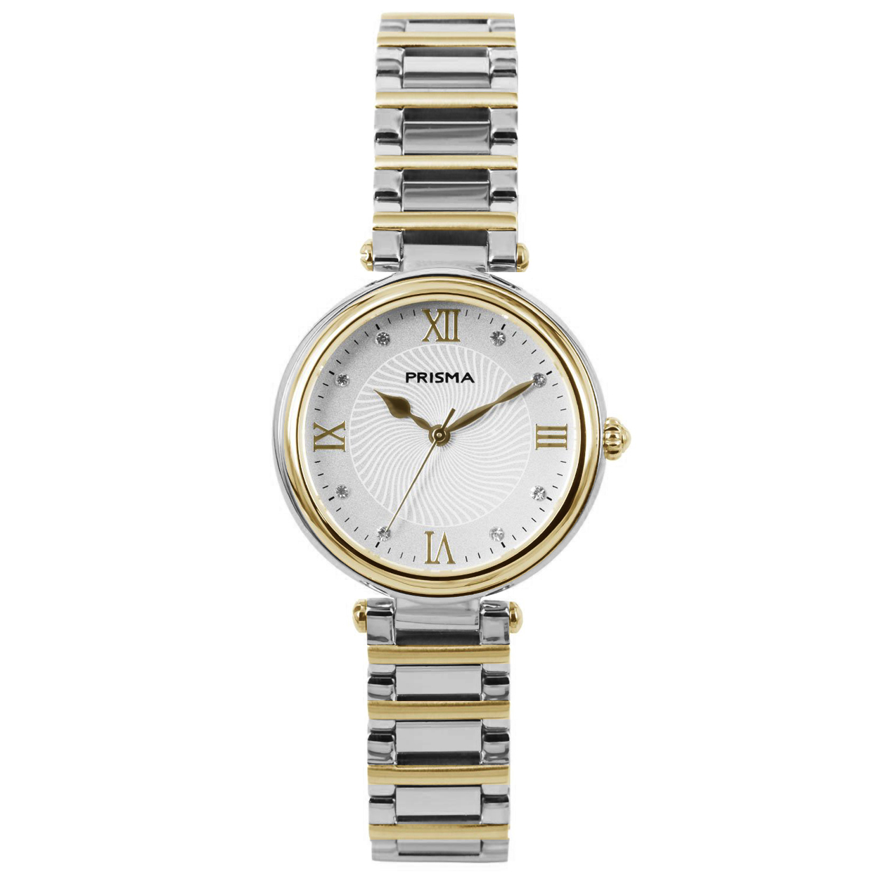 Prisma horloge P1188 Mayflower dames edelstaal (met zwitsers uurwerk)  Bicolor

Algemeen
Geslacht: dames
Model: P1188

Voordelen
- band edelstaal  bicolor goudkleurig
- wijzerplaat zilver met goudkleurig romeinse cijfers
- zwitsers uurwerk- handige onzichtbare klep sluiting
- extra harde duurzame laag
- luxueuze uitstraling door romeinse cijfers
- glas is krasvast
- quartz Zwitsers uurwerk
- maat kast 28 mm (breedte) 6,9 mm (dikte)

