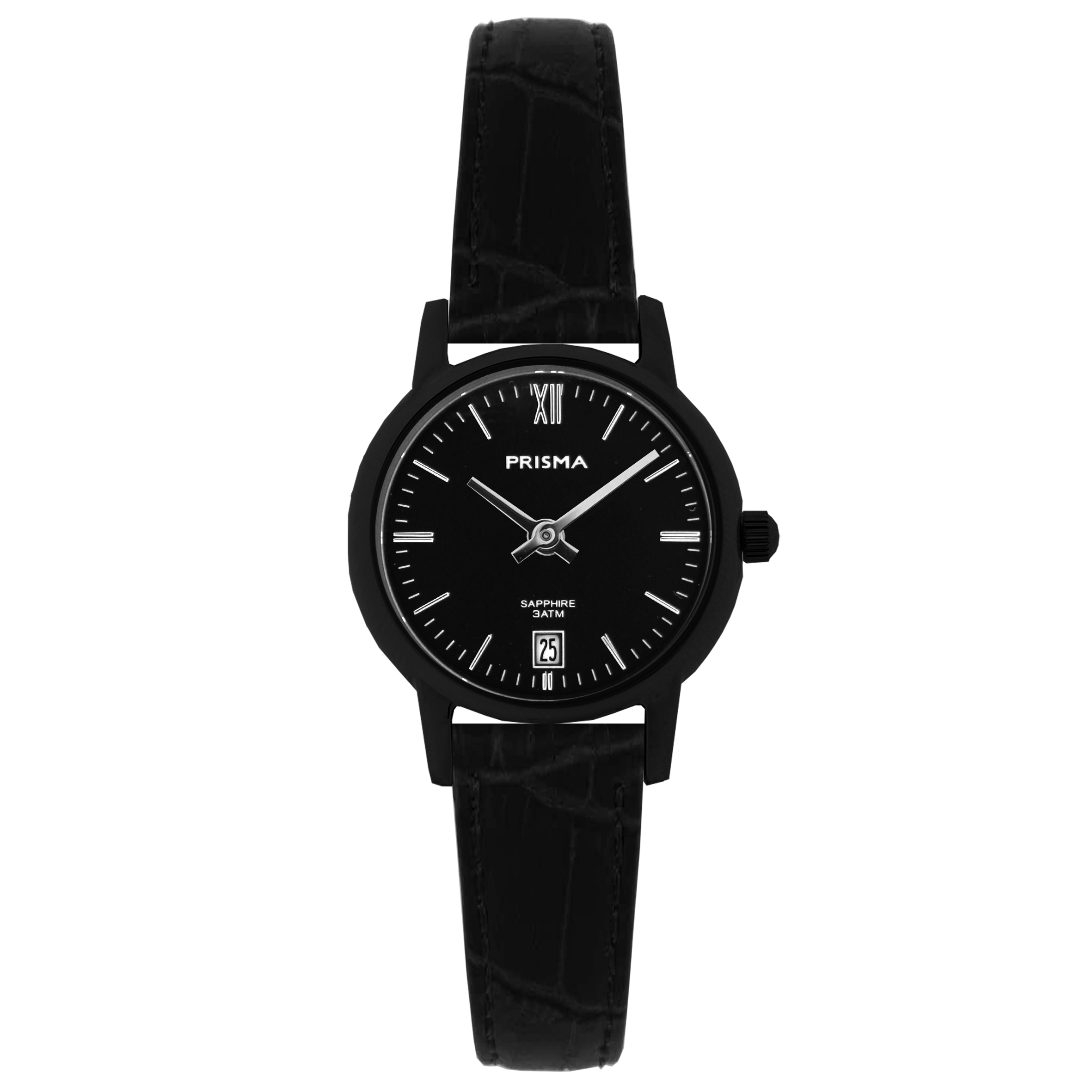 Prisma horloge P2362 Penina Black dames edelstaal saffierglas 3 ATM

Algemeen
Geslacht: dames
Model: P.2362

Voordelen
- echt lederen band met zwartkleurige gesp
- rond model
- wijzerplaat zwart met zilverkleurige index
- waterdicht all-weather
- quartz uurwerk
- maat kast 22 mm (breedte) 6mm (dikte)

