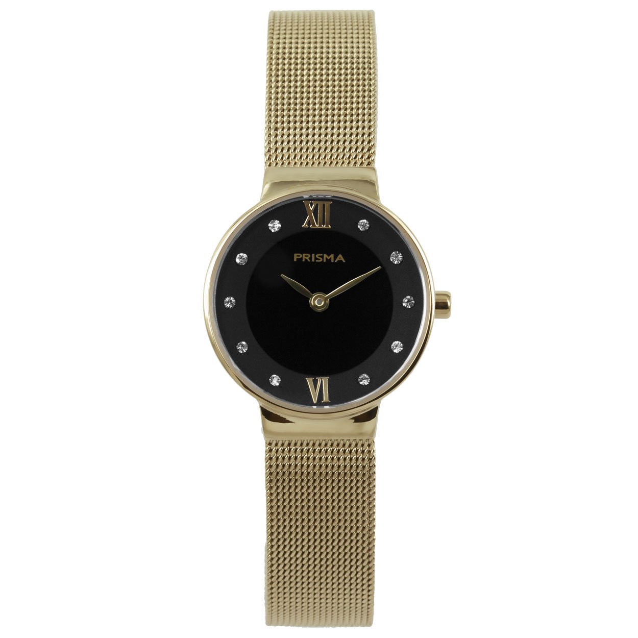 Prisma horloge P.1459 dames edelstaal 

Algemeen
Geslacht: dames
Model: P1459

Voordelen
- milanese band met verfijnde schakels
- band edelstaal goudkleurig
- wijzerplaat zwart met sier diamanten
- naadloze aansluiting door vrij verstelbare sluiting
- extra harde duurzame laag
- glas is krasvast
- spat waterdicht: handenwassen, regen
- quartz
- maat kast 25mm (breedte) 6mm (dikte)

