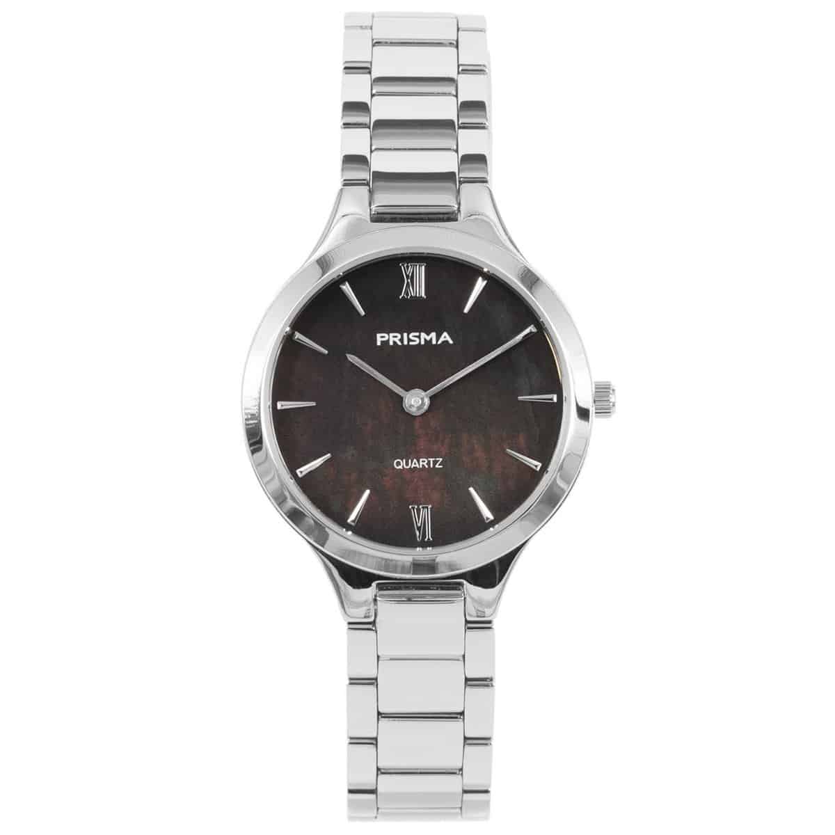 Prisma horloge P.1461 dames edelstaal 5 ATM 

Algemeen
Geslacht: dames
Model: P.1461

Voordelen
- band edelstaal zilver
- wijzerplaat parelmoer gekleurd met zilvere streepjes
- compacte sluiting met extra draagcomfort
- spat waterdicht: handenwassen, regen
- quartz
- maat kast 28mm (breedte) 6,5mm (dikte)