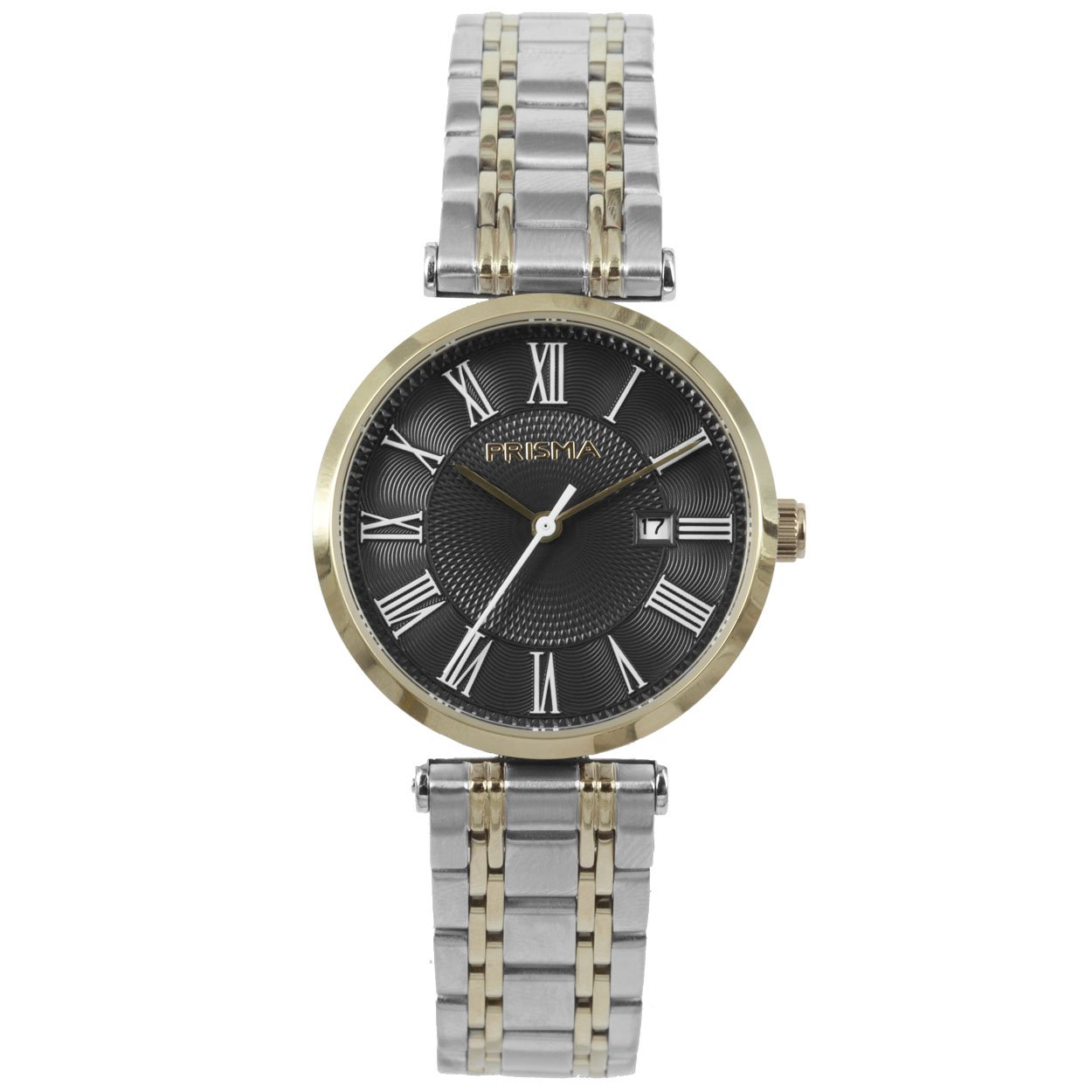 Prisma horloge P1524 dames edelstaal 5 ATM 

Algemeen
Geslacht: dames
Model: P.1524

Voordelen
- band edelstaal zilver/goudkleurig (bicolor)
- wijzerplaat grijs met witte romeinse cijfers
- compacte sluiting met extra draagcomfort
- luxueuze uitstraling door romeinse cijfers
- datum
- spat waterdicht: handenwassen, regen
- quartz
- maat kast 29mm (breedte) 7,2mm (dikte)


