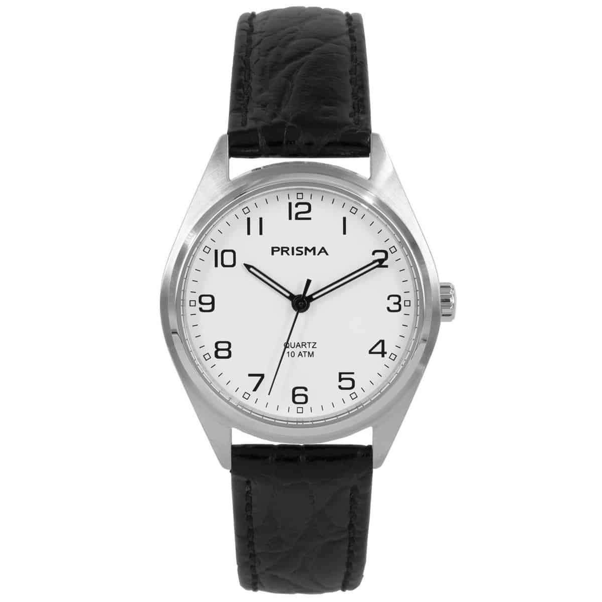 Prisma dames P1554.160E horloge edelstaal 10 ATM 		
		
Algemeen		
Artikelnummer: P.1554.160E		
Geslacht: dames		
Uurwerk: Miyota (2315) 		
Lichtfunctie: glow in the dark (Wijzers)		
Waterbestendigheid: 10 ATM/BAR		
		
