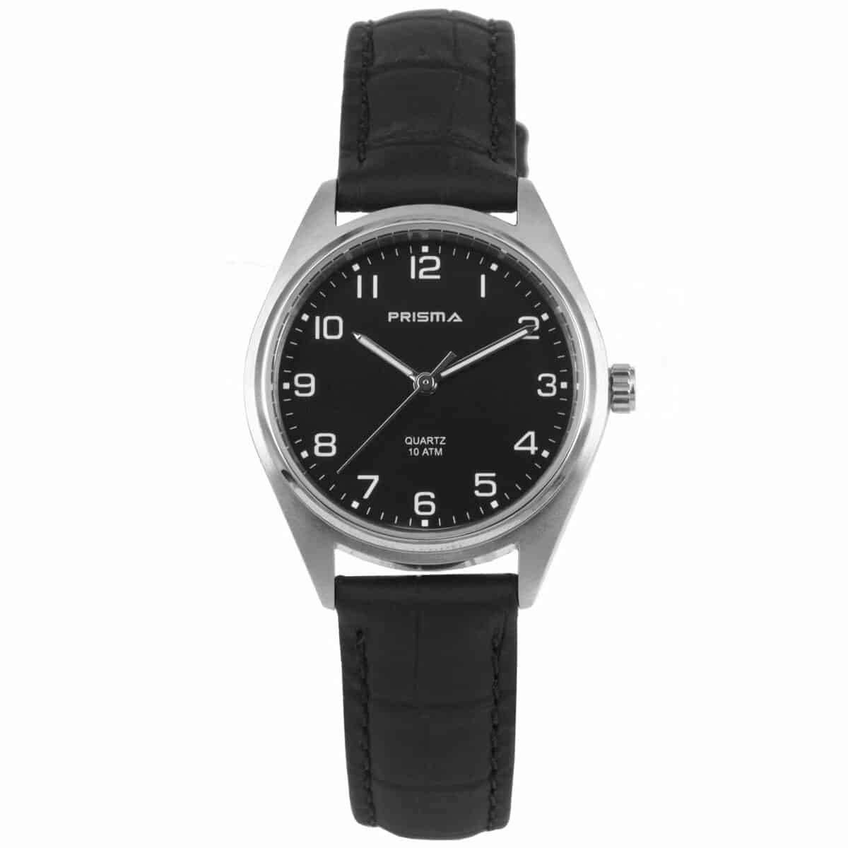 Prisma dames P1555.160E horloge edelstaal 10 ATM 		
		
Algemeen		
Artikelnummer: P.1555.160E		
Geslacht: dames		
Uurwerk: Miyota (2315) 		
Lichtfunctie: glow in the dark (Wijzers)		
Waterbestendigheid: 10 ATM/BAR		
		
