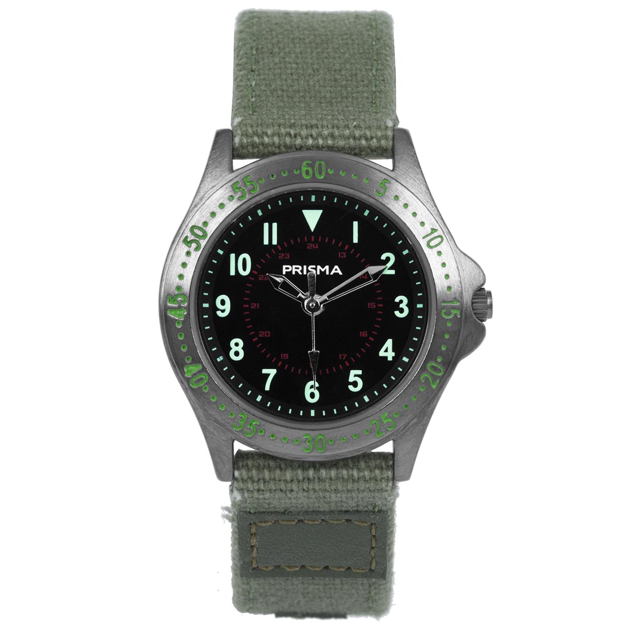Coolwatch 255 jongens horloge 

Algemeen
Geslacht: jongens
Model: CW.255

Voordelen
- band canvas groen (groen kleurig stiksel)
- wijzerplaat zwart met groene cijfers (arabisch)
- duidelijke tijdsweergave
- spat waterdicht: handenwassen, regen
- quartz
- maat kast 31,5mm (breedte) 8mm (dikte)