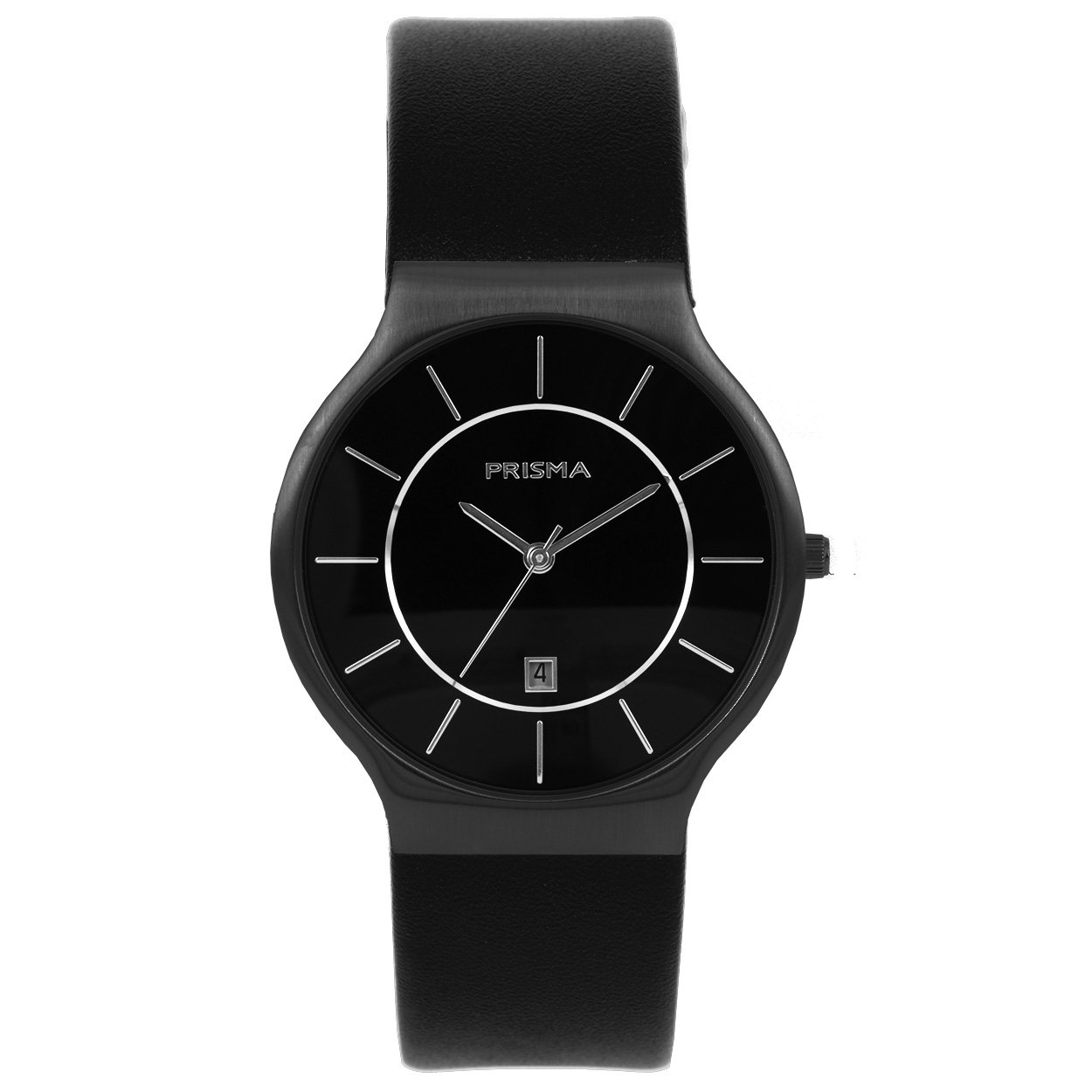 Prisma stalen black-coated herenhorloge icon-design met datum; extra plat!
Algemeen
Geslacht: heren
Voordelen
- band echt leer zwart
- wijzerplaat zwart met zwarte streepjes
- slimeline model (minder dan 9 mm dik)
- datum
- spat waterdicht: handenwassen, regen
- quartz
- maat kast 36mm (breedte) 8mm (dikte)
