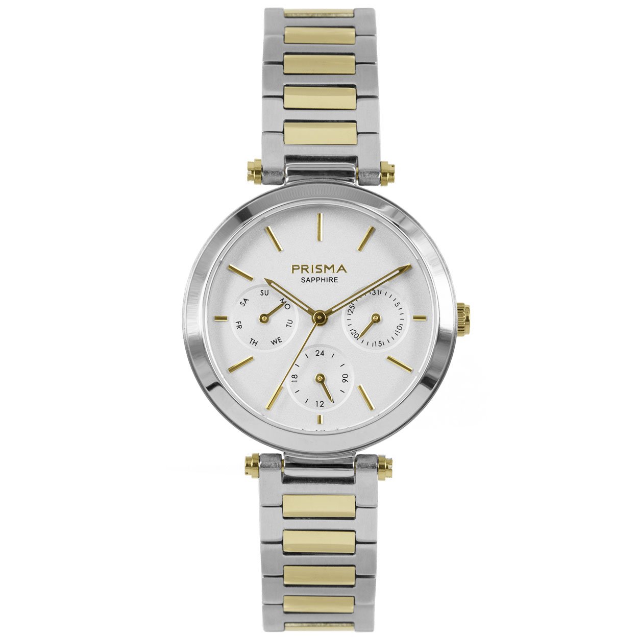 Algemeen
Geslacht: dames
Model: P.1342

Voordelen
- band edelstaal zilver/goud (bicolor)
- multi-functie
- wijzerplaat wit met gouden streepjes
- glas is zeer krasvast
- compacte sluiting met extra draagcomfort
- 24 uurs aanduiding
- dagwijzer
- quartz
- maat kast 32,04mm (breedte) 7,8mm (dikte)




