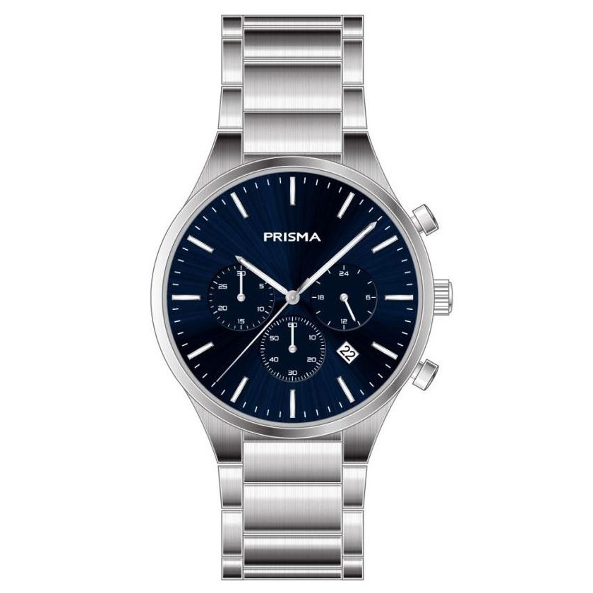 Prisma horloge 2071 heren chronograaf titanium saffierglas 10 ATM 

Algemeen
Geslacht: heren
Model: P2071

Voordelen
- band titanium zilver
- chronograaf/stopwatch
- wijzerplaat blauw met witte streepjes
- geschikt voor mensen met een allergie
- draagcomfort door licht gewicht
- boven gem. waterdicht: zwemmen/duiken
- glas is zeer krasvast
- quartz
- maat kast 40mm (breedte)  ruim 10mm (dikte)

