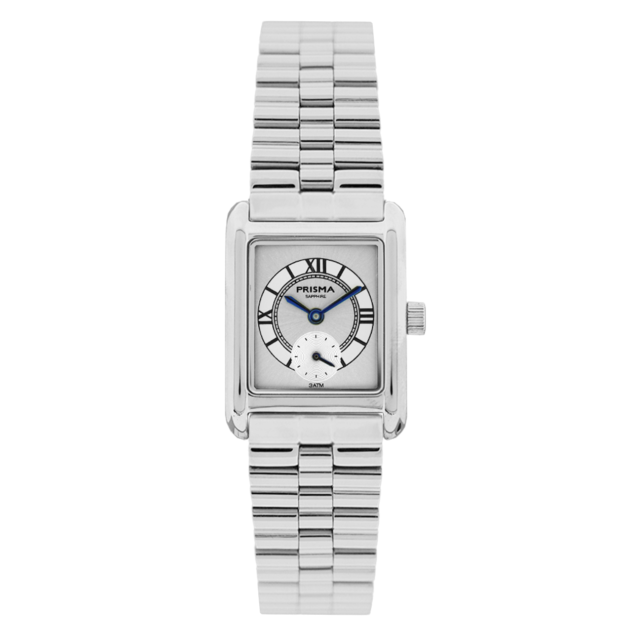Prisma horloge P2610 Amazone edelstaal bracelet schakelband saffier

Algemeen
Geslacht: dames
Model: P2610

Voordelen
- zeer confortabele staalband 
- zilveren wijzerplaat zwarte index en romeinse cijfers en aparte sekonde wijzer
- Zwitsersquarts uurwerk
- glas is krasvast
- spat waterdicht: handenwassen, regen
- maat kast 21.5 / 29mm (breedte) 6.3mm (dikte)


