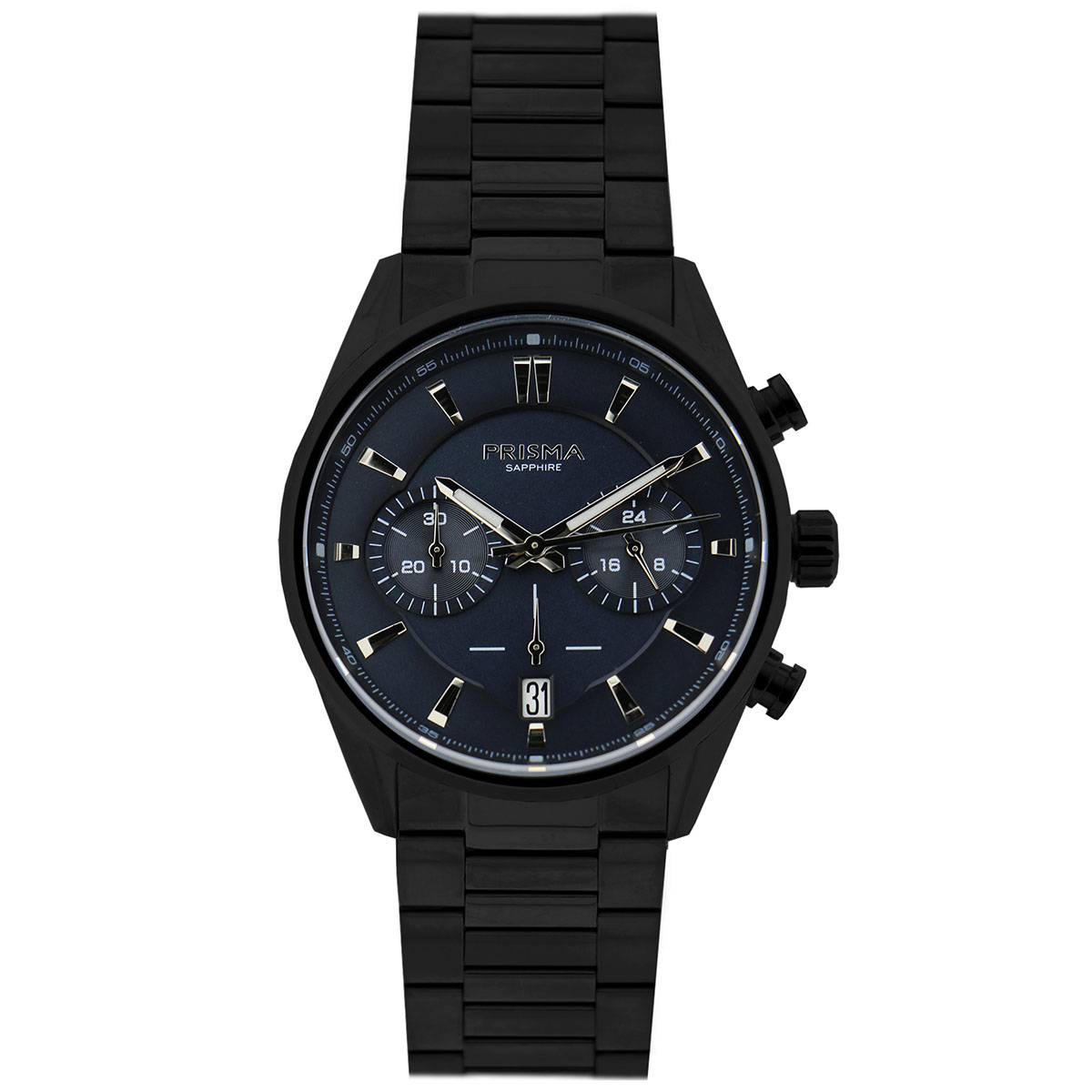 De Prisma Heren P.2053 Decade Chrono is een stoer horloge met een allstainless stalen band en een waterdichtheid tot 10 atmosfeer. Met zijn zwarte wijzerplaat en chronograaf functie is dit horloge zowel stijlvol als functioneel. Draag hem met een casual outfit voor een sportieve look of combineer hem met een pak voor een meer elegante uitstraling. Met de Prisma Heren P.2053 Decade Chrono ben je altijd bij de tijd.