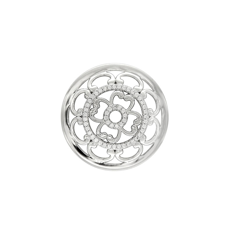 MY iMenso fantasy 24mm insignia zilver zirkonia bloem |24-1432