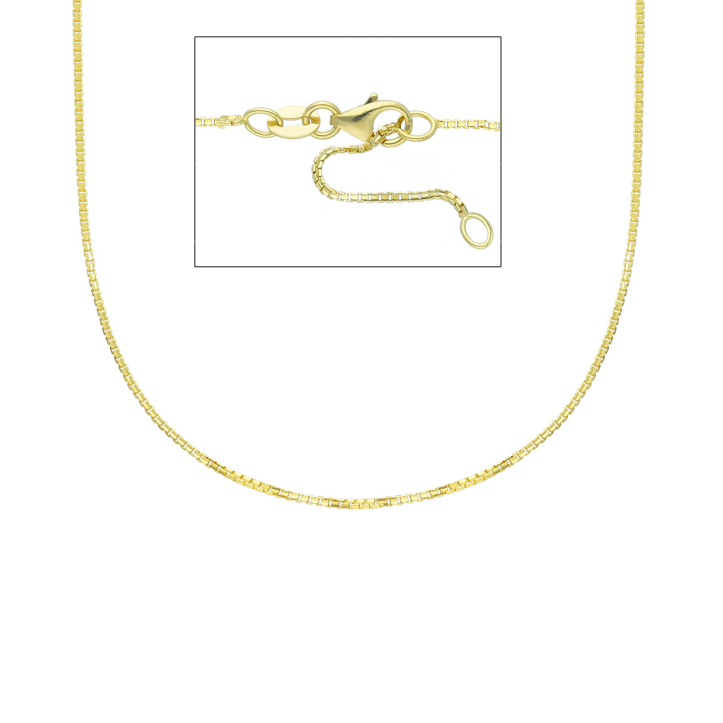 geelgouden ketting in 18kt goud 45cm met oogje op 42cm