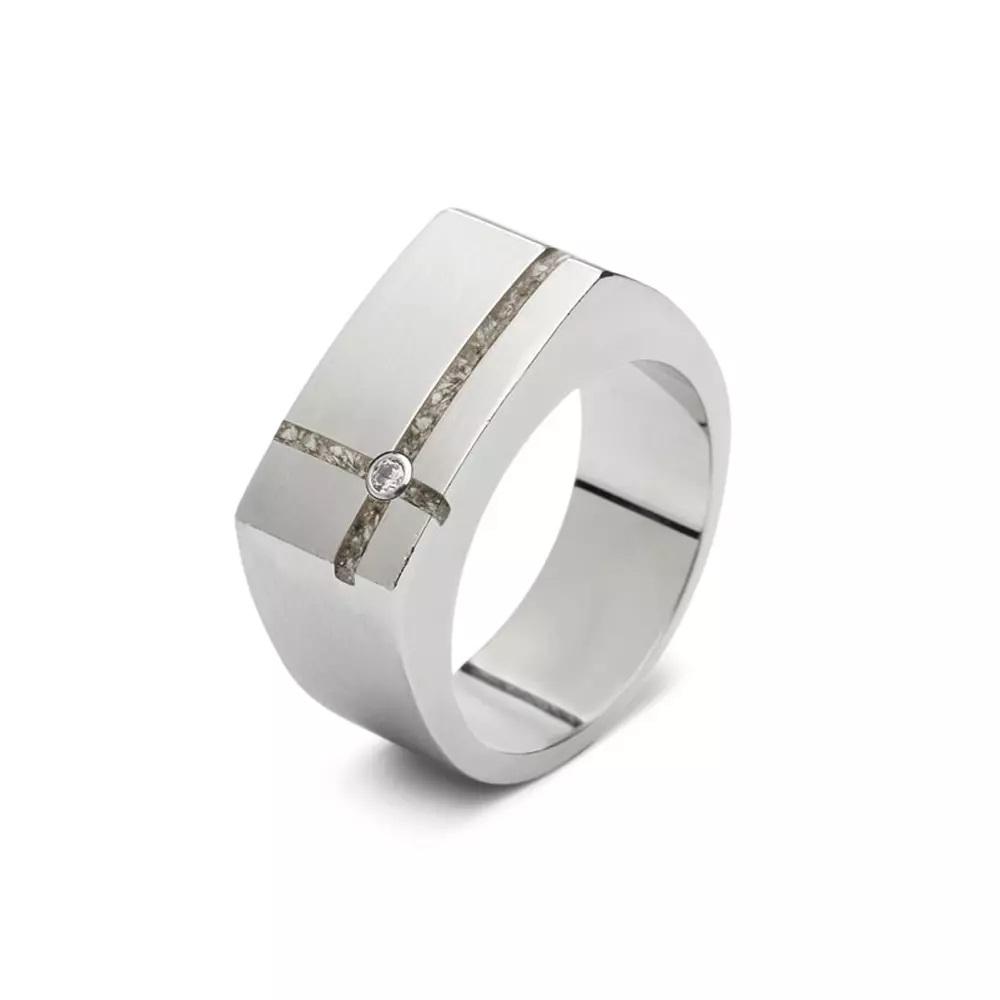 See You Gedenksieraden - Zilveren memorial ring bezet met zirconia - RG-039-21