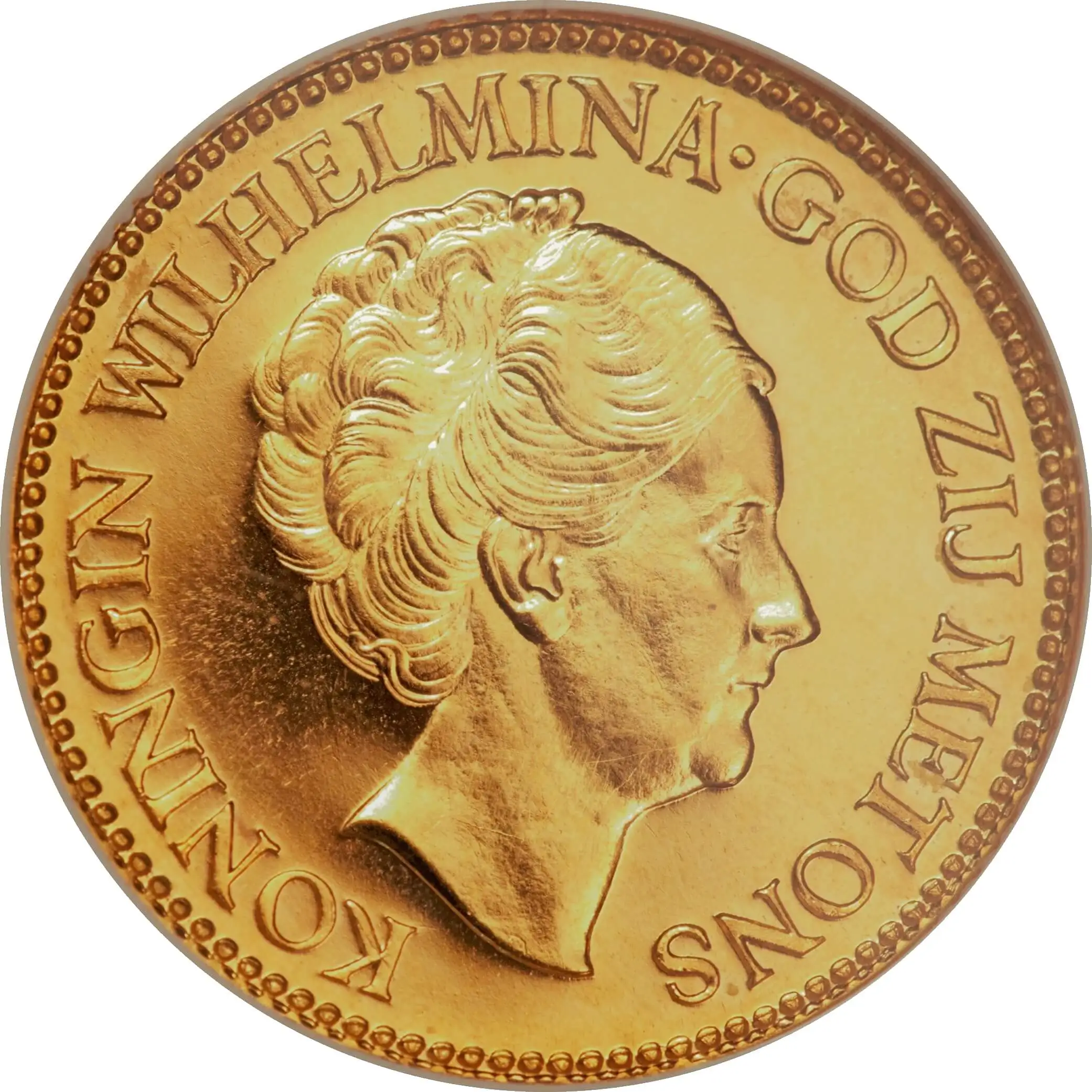 Land	Nederland
Periode	Koningin Wilhelmina (1911- 1923)
Munt Type	Circulatiemunten
Jaar	1911-1923
Regent	Wilhelmina
Opmaak	Goud 0.900
Rand Type	Ribbels
Vorm	Rond
Uitlijning	Munt (180°)
Gewicht (g)	6.729
Diameter (mm)	22.5
Dikte (mm)	1.25