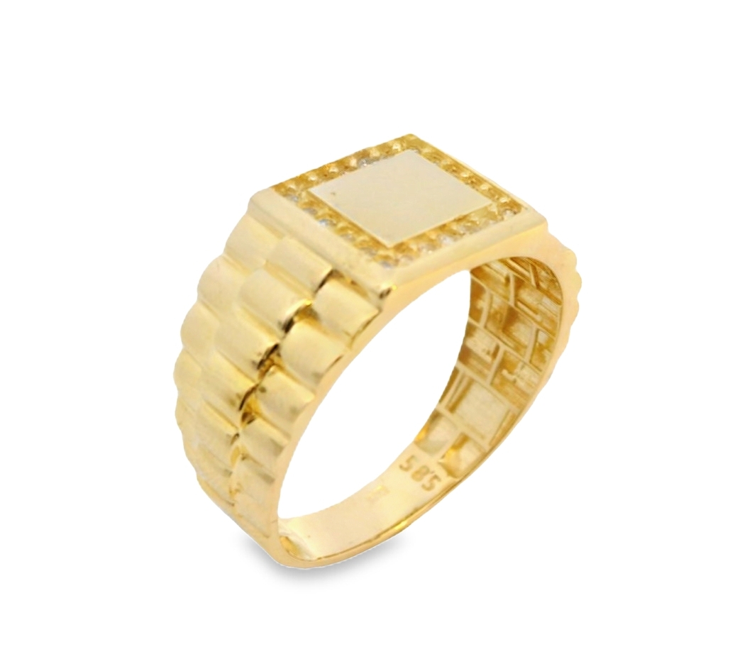 Deze ring van Louis Bros is vervaardigd uit 14 karaat geelgoud (4.30 gr.)
Deze prachtige zegelring is gemaakt van 14 karaat geelgoud en is versierd met schitterende zirkonia steentjes. De ring heeft een stoere uitstraling en is perfect voor heren die houden van een opvallend sieraad. Draag deze ring als statement piece om je outfit compleet te maken. Een echte eyecatcher voor elke gelegenheid!
De ring is verkrijgbaar in meerdere afmetingen.