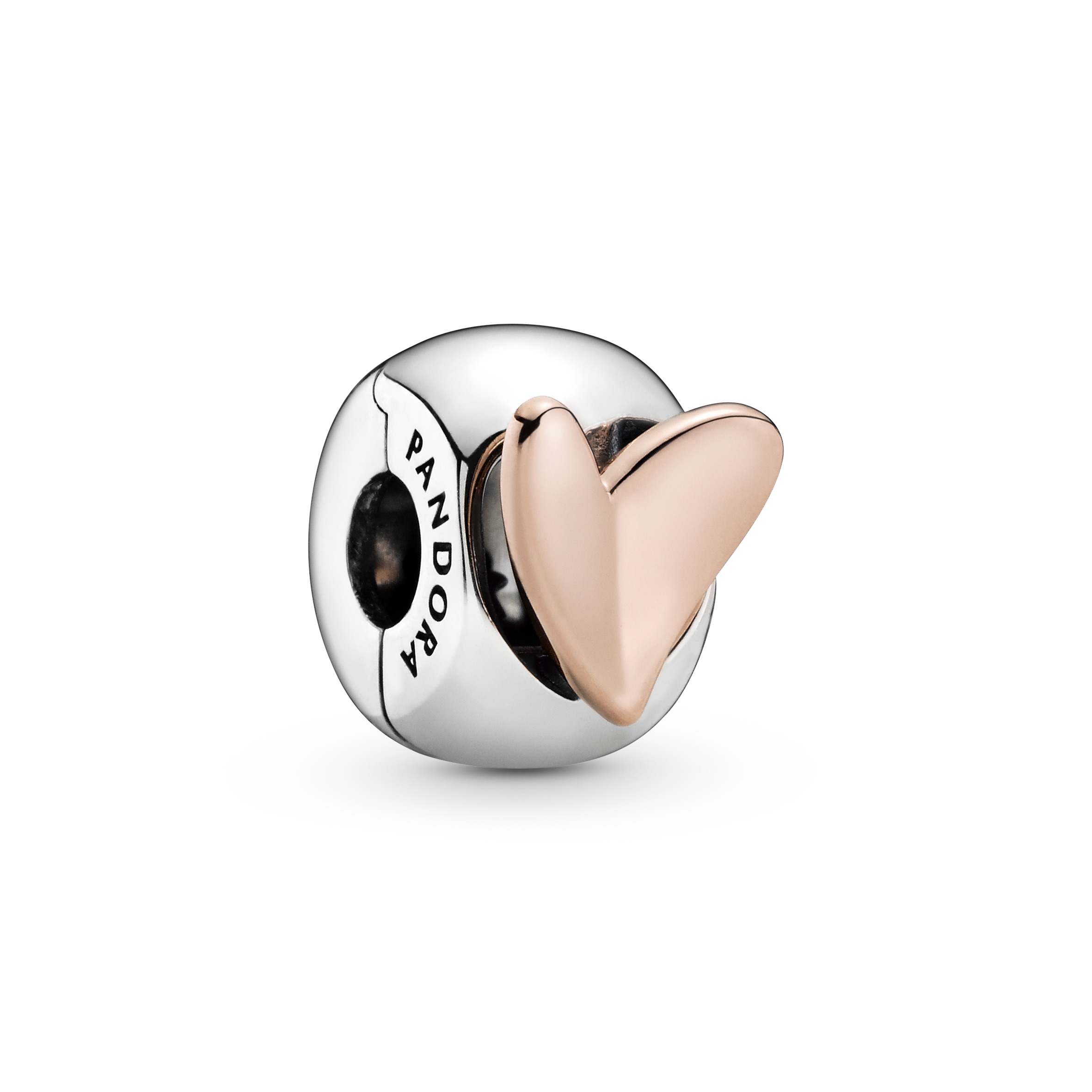 Pandora - Clip zilver/rosé, Heart - 788697C00
