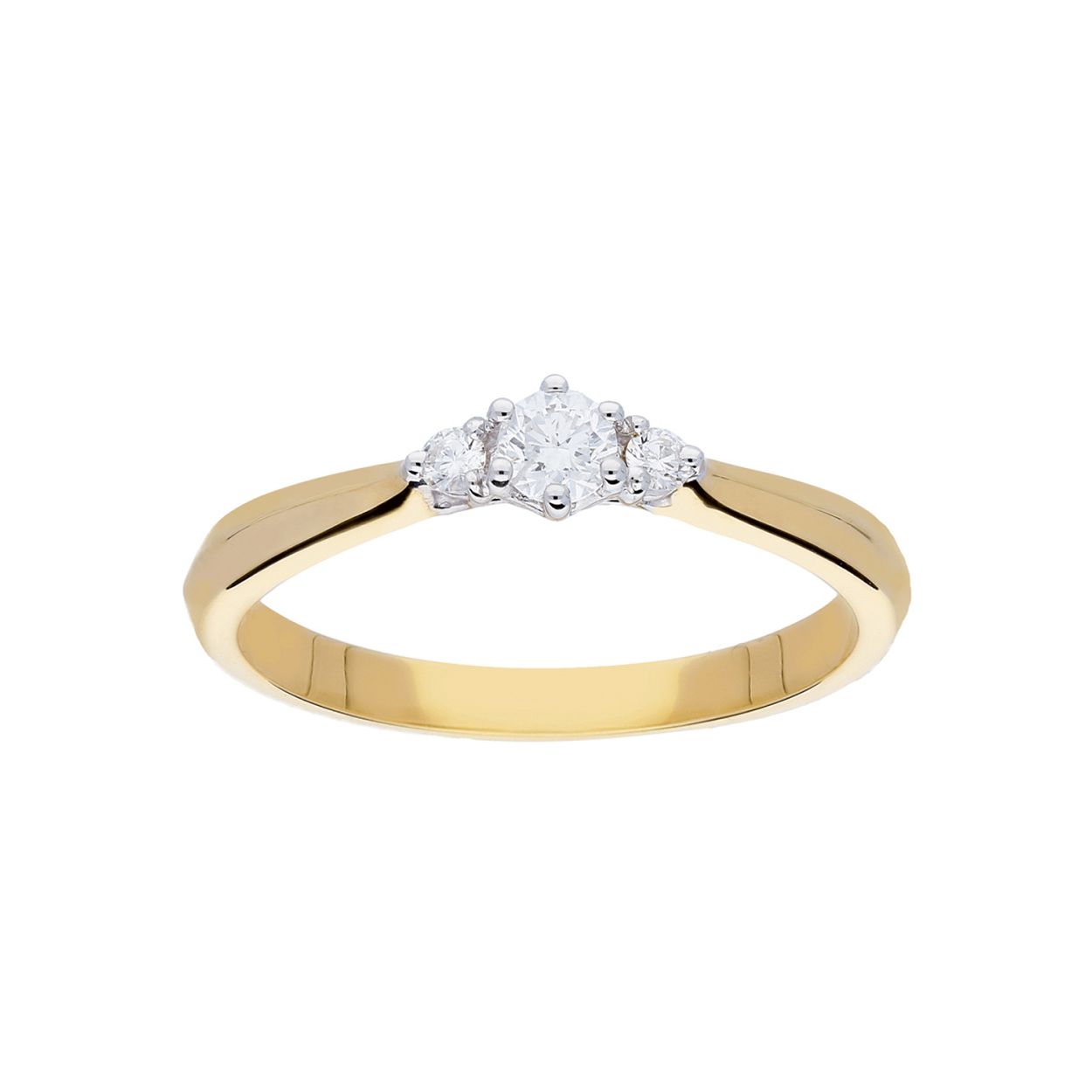 Deze prachtige ring is gemaakt van 14 karaat bicolor goud en bezet met 3 fonkelende diamanten van 0.19 karaat in totaal. De diamanten hebben een helderheid van G en een kleine insluitsel van SI. Deze ring is perfect voor dagelijks gebruik of voor speciale gelegenheden. Combineer het met andere gouden sieraden voor een elegante look.