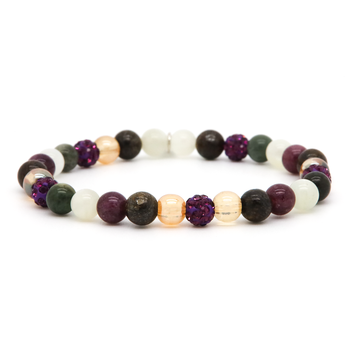De Karma Armband Spiral Elodie XS Elastic (paarse kristal) is een prachtige armband die nikkelvrij is, ideaal voor mensen met allergieën. Draag hem nonchalant om je pols voor een vleugje elegantie en kleur bij iedere outfit.
