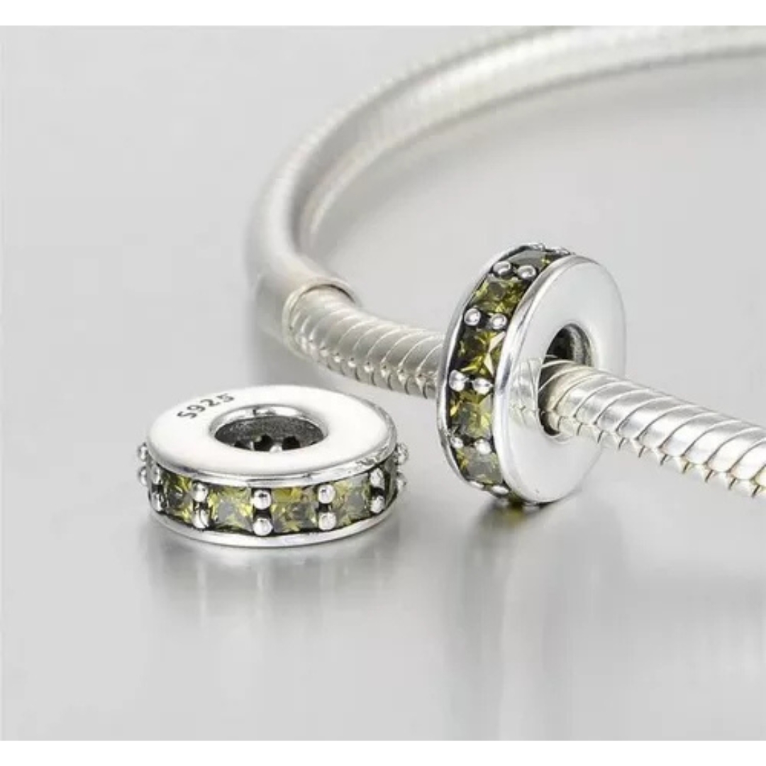 Pandora - olijfgroen railgezette spacer - 791724NLG