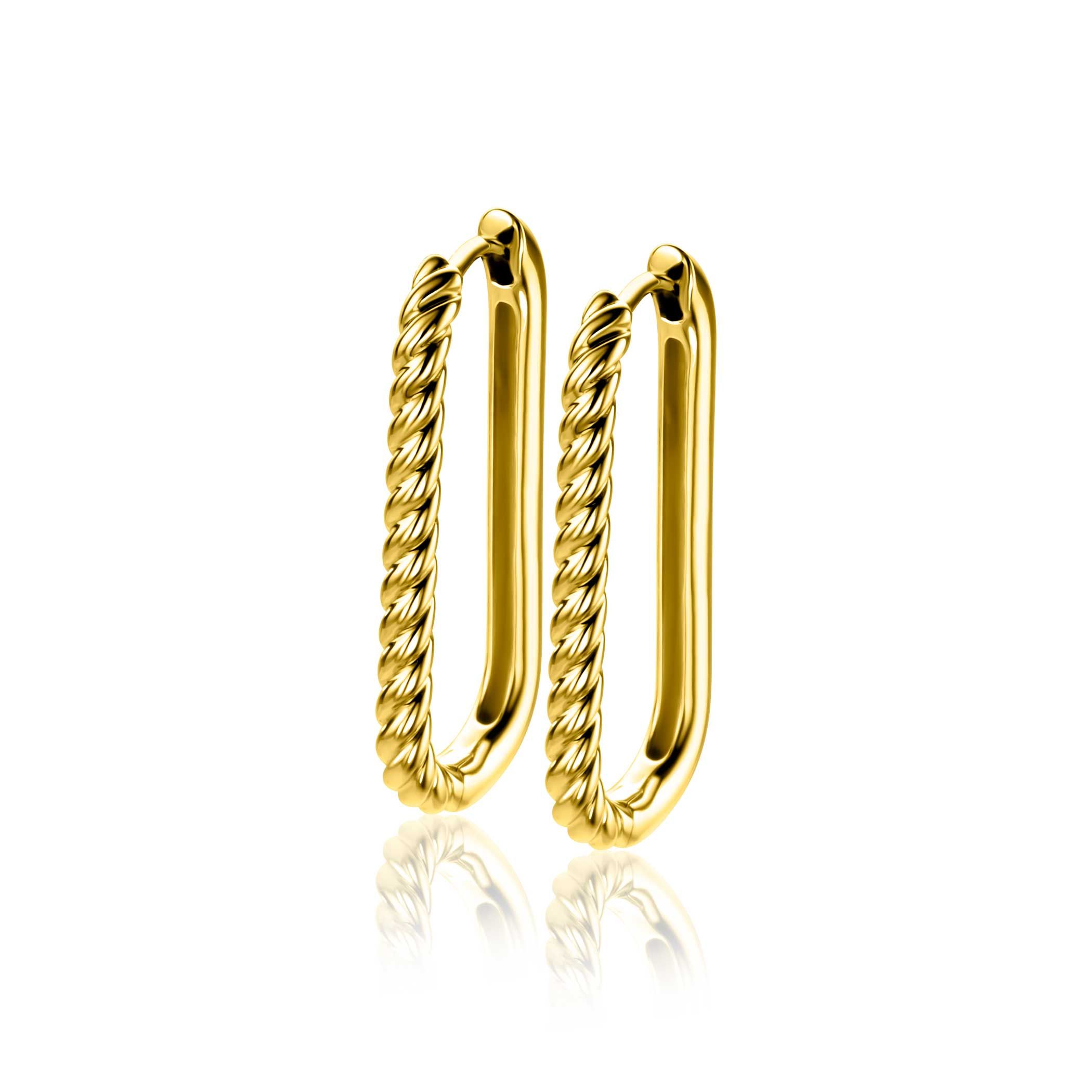 Gold plated zilveren oorringen ovaal