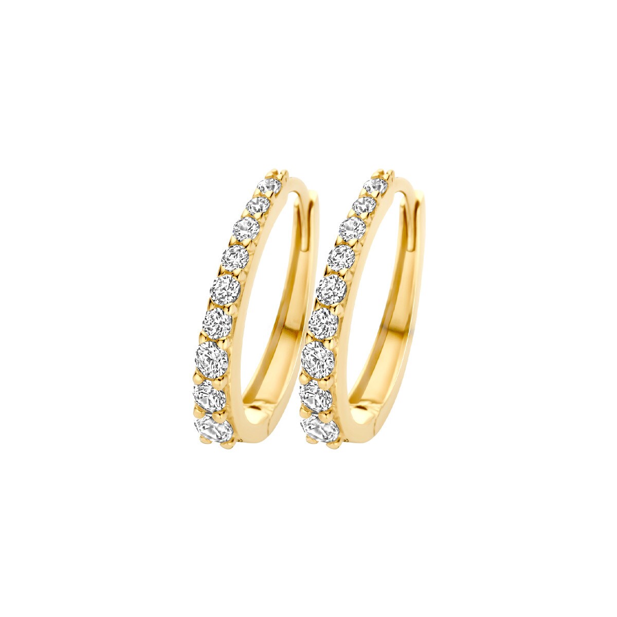 Blush - Geelgouden oorringen bezet met zirconia's - 7342YZI