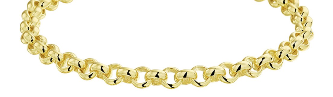14 Karaat geel gouden Jassaron collier 45 cm lang met luxe veerring sluiting. Schakel maat 5 mm.