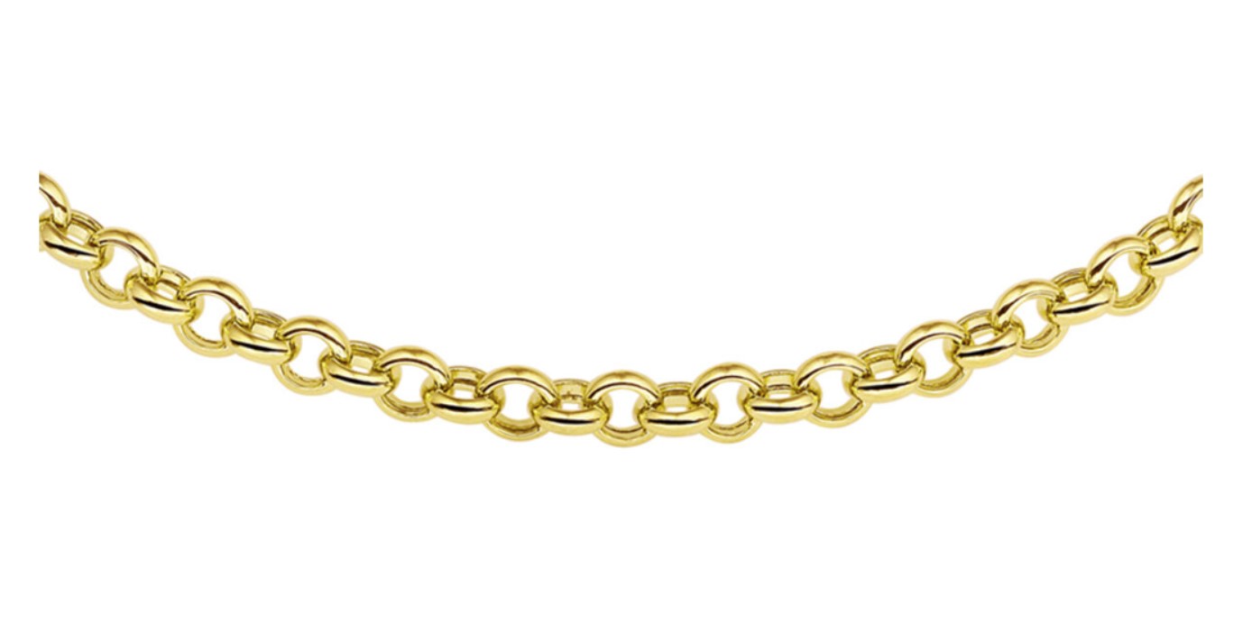 14 Karaat geel gouden Jassaron collier met een schakel maat van 6.0 mm en een luxe karabijn sluiting. Collier lengte 48 cm met op 5 cm een tussenoog.