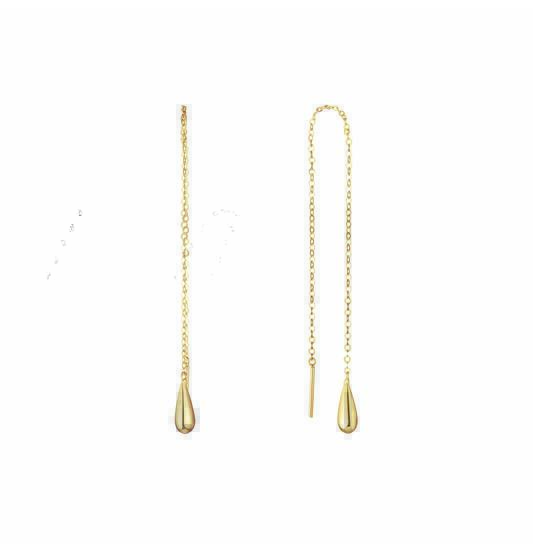Jackie 14k geelgouden doortrek oorhangers; San Polo Threader