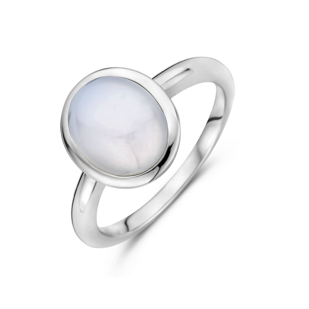 Zilveren ring Wit Calcedone 2.68 crt 12x10.5 mm Mt 17.75