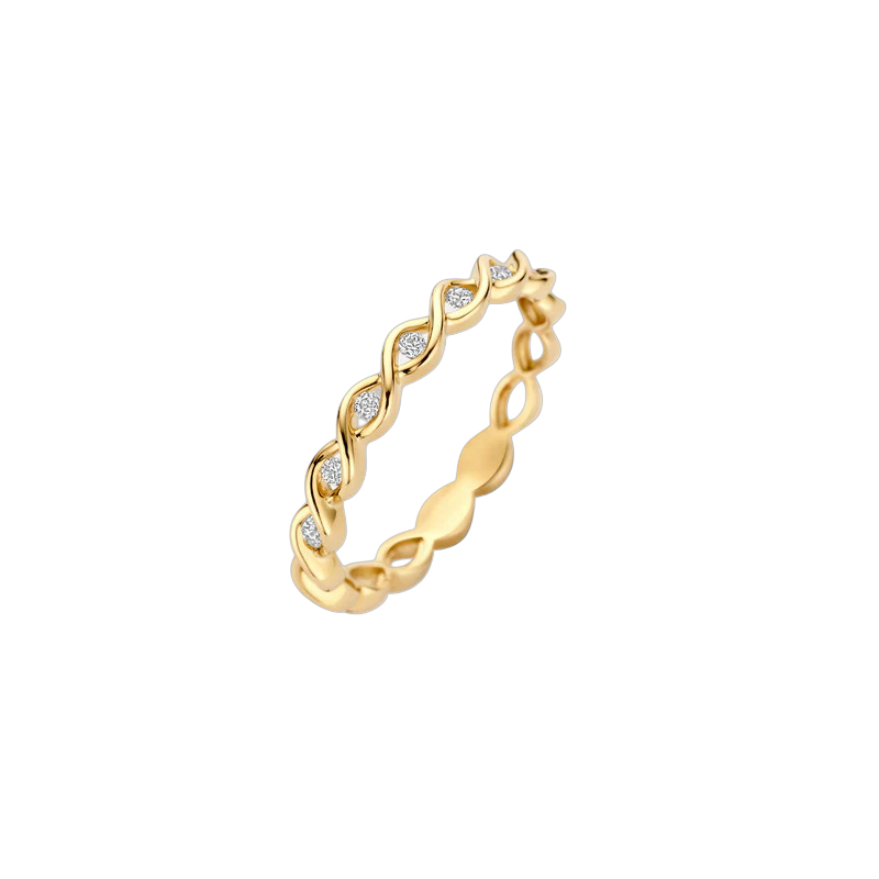 Blush Ring 1259YZI/56 is een elegante gouden ring van maat 56, vervaardigd van hoogwaardig geel goud. Deze ring is nikkelvrij en goudkleurig met een prachtige glans. Perfect te dragen als statement stuk of als aanvulling op andere sieraden voor een verfijnde look. Geef uw outfit een stijlvolle en tijdloze touch met deze ring.