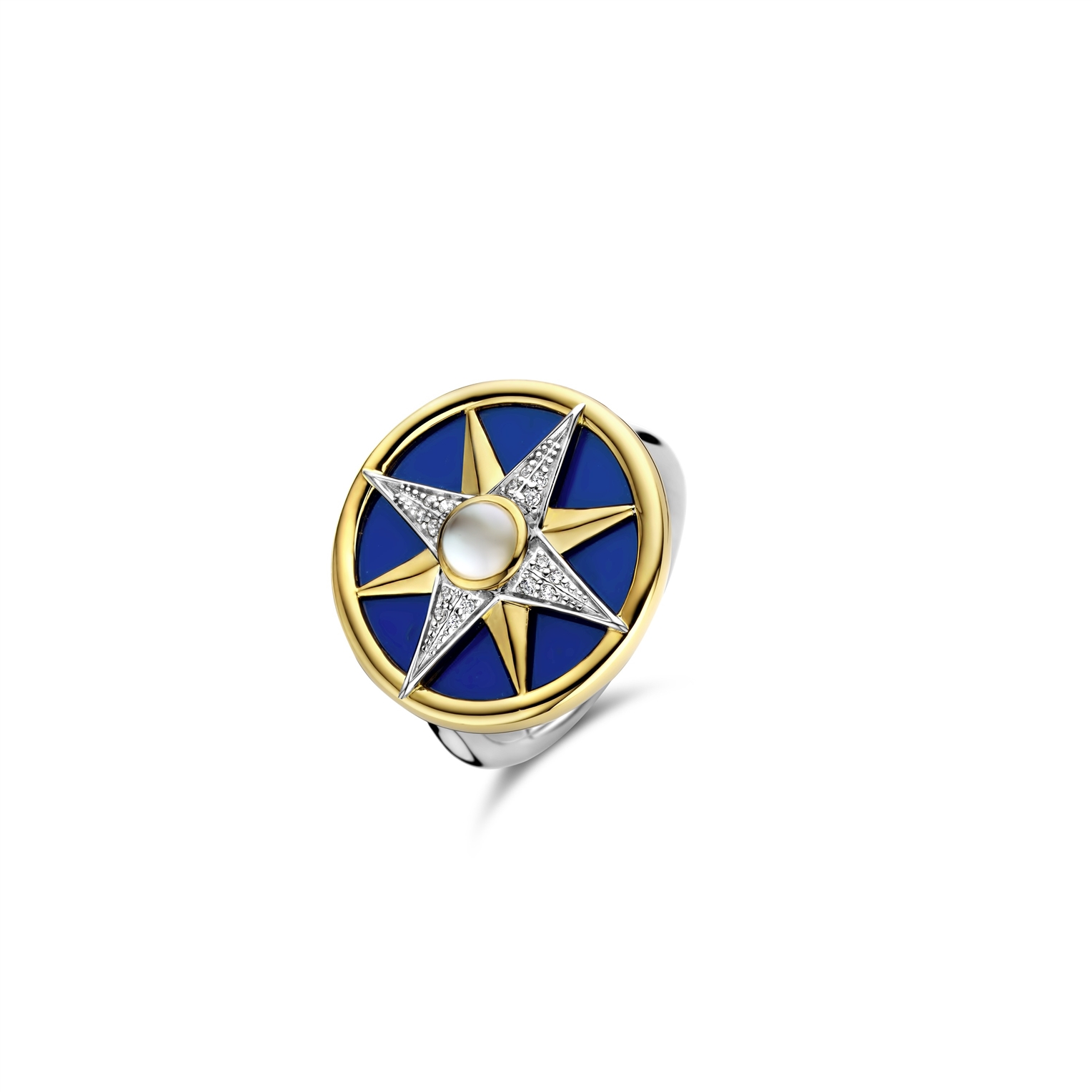 Dit is een ring van het merk Ti Sento Milano. Een echte blikvanger!!
Zilver geel verguld, fantasie ring.