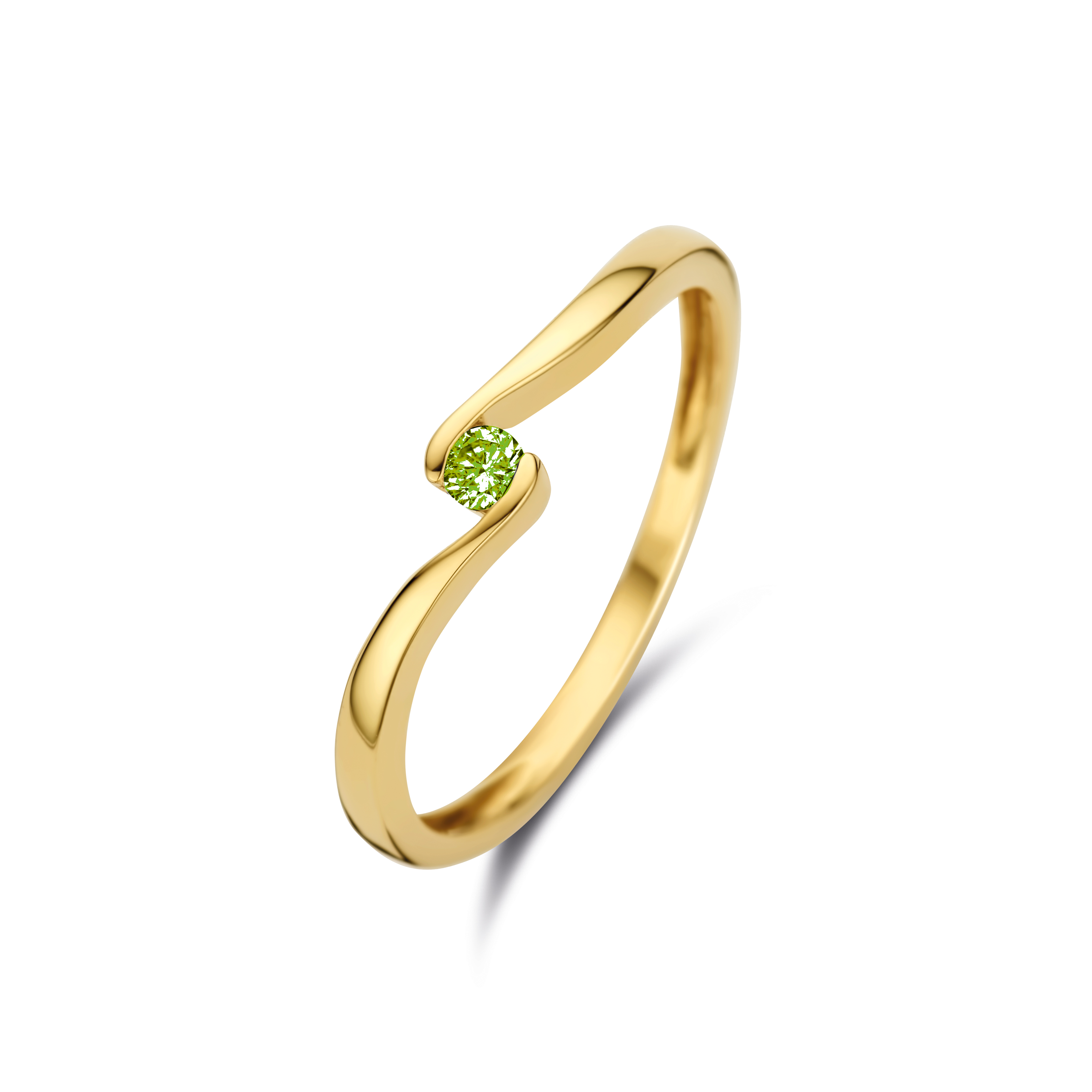 Deze prachtige gouden slagring is stapelbaar en te combineren door meerdere slagring kleurstenen bij elkaar te stapelen