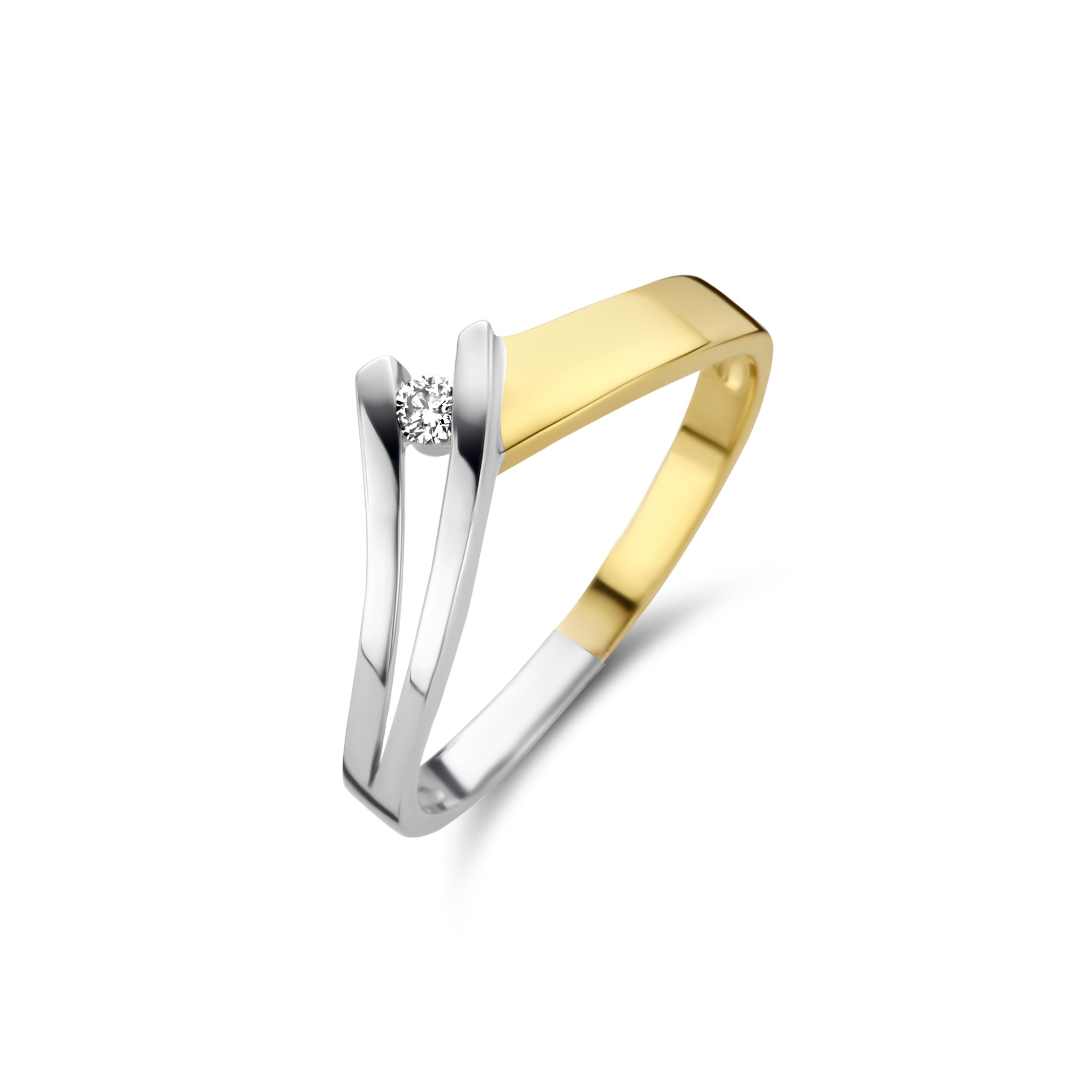 Bernstein ring 0.05 SI2/W punt ring bicolor