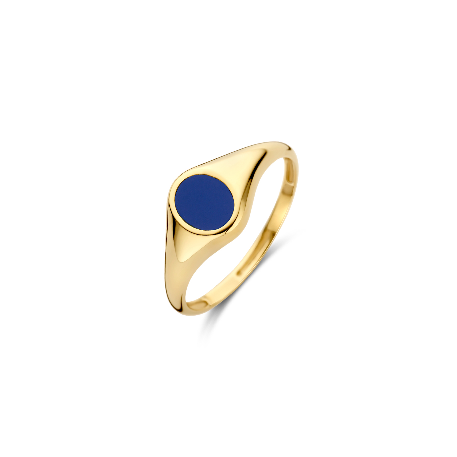 gouden Blush ring, fijn ovaal lapis mt52