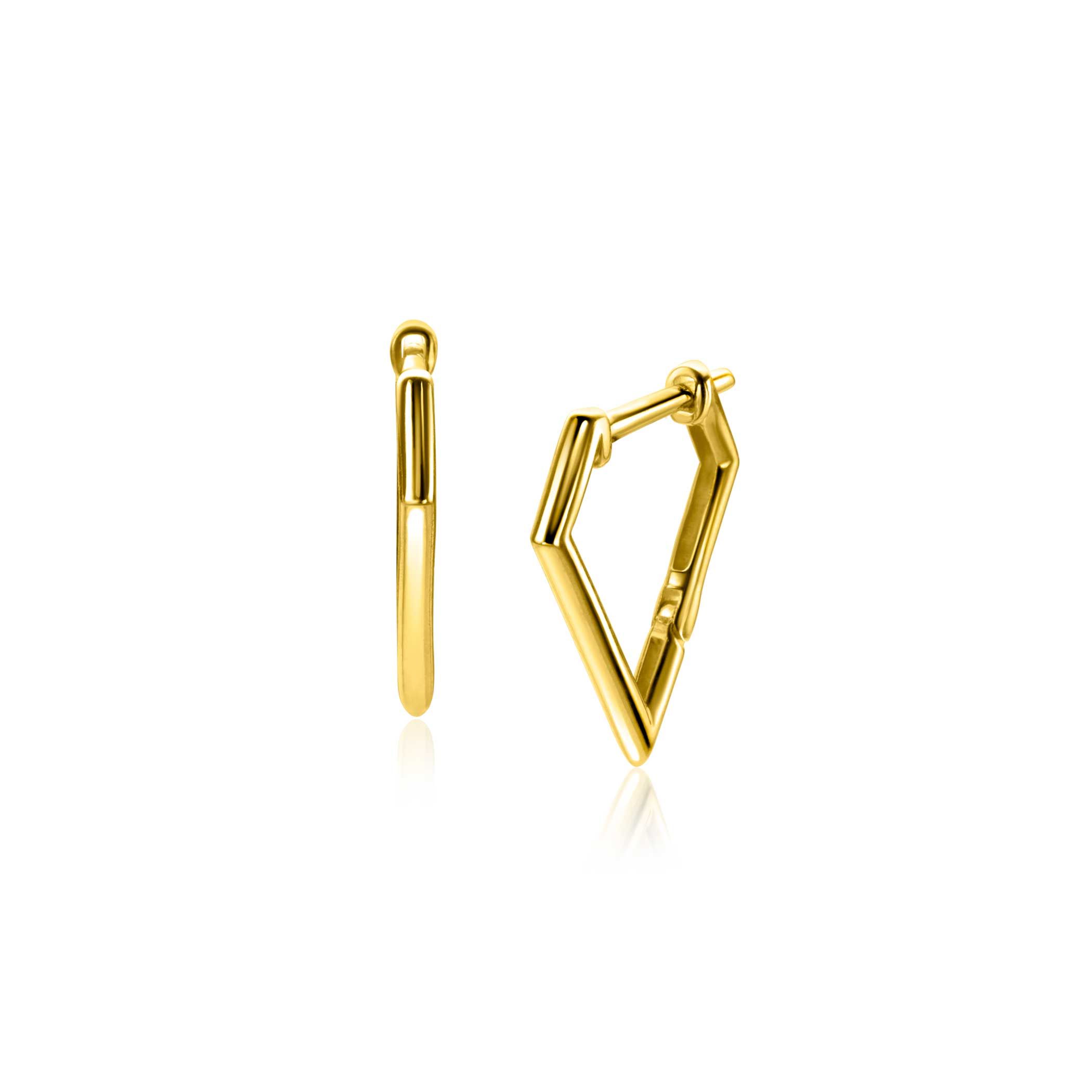 16mm ZINZI Gold 14 krt gouden oorringen in diamantsvorm met scharniersluiting 16 x 2mm ZGO526

