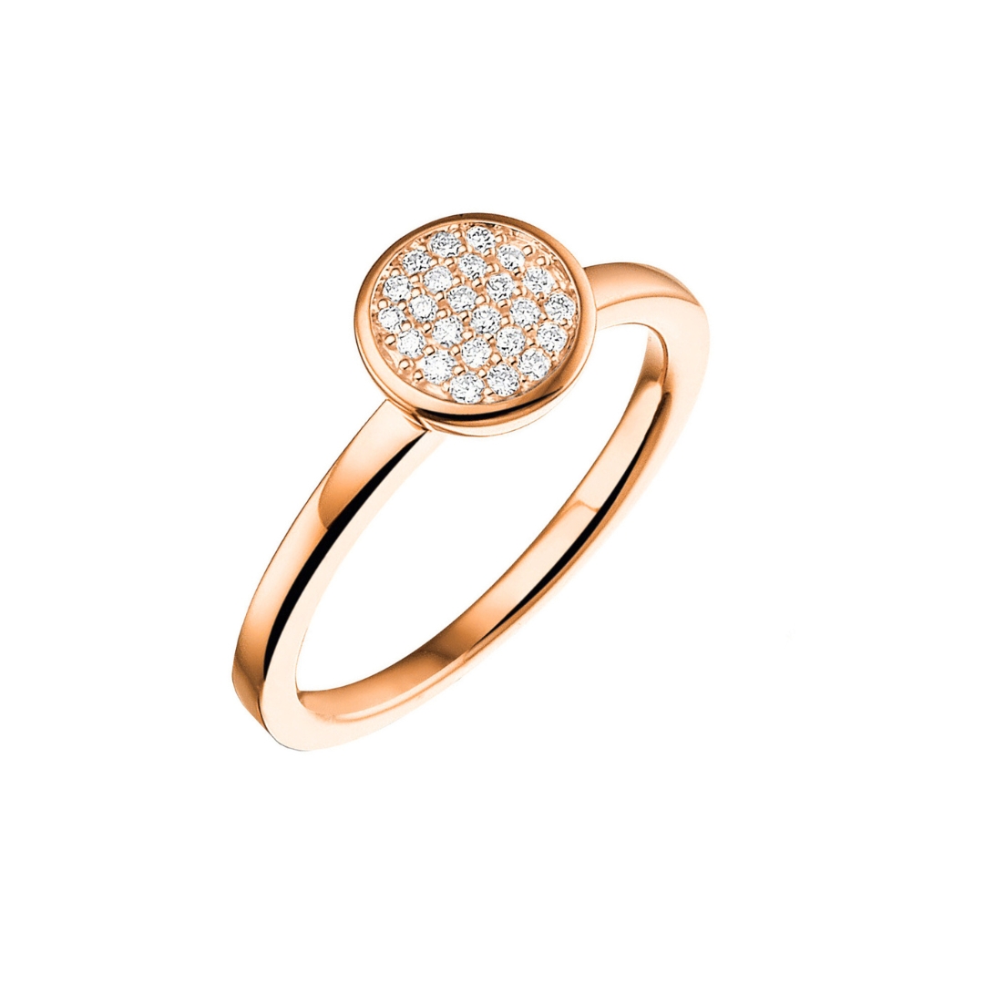 Huiscollectie - Roségouden dames ring pavé bezet met briljant geslepen diamanten - GB0658 14K mt54