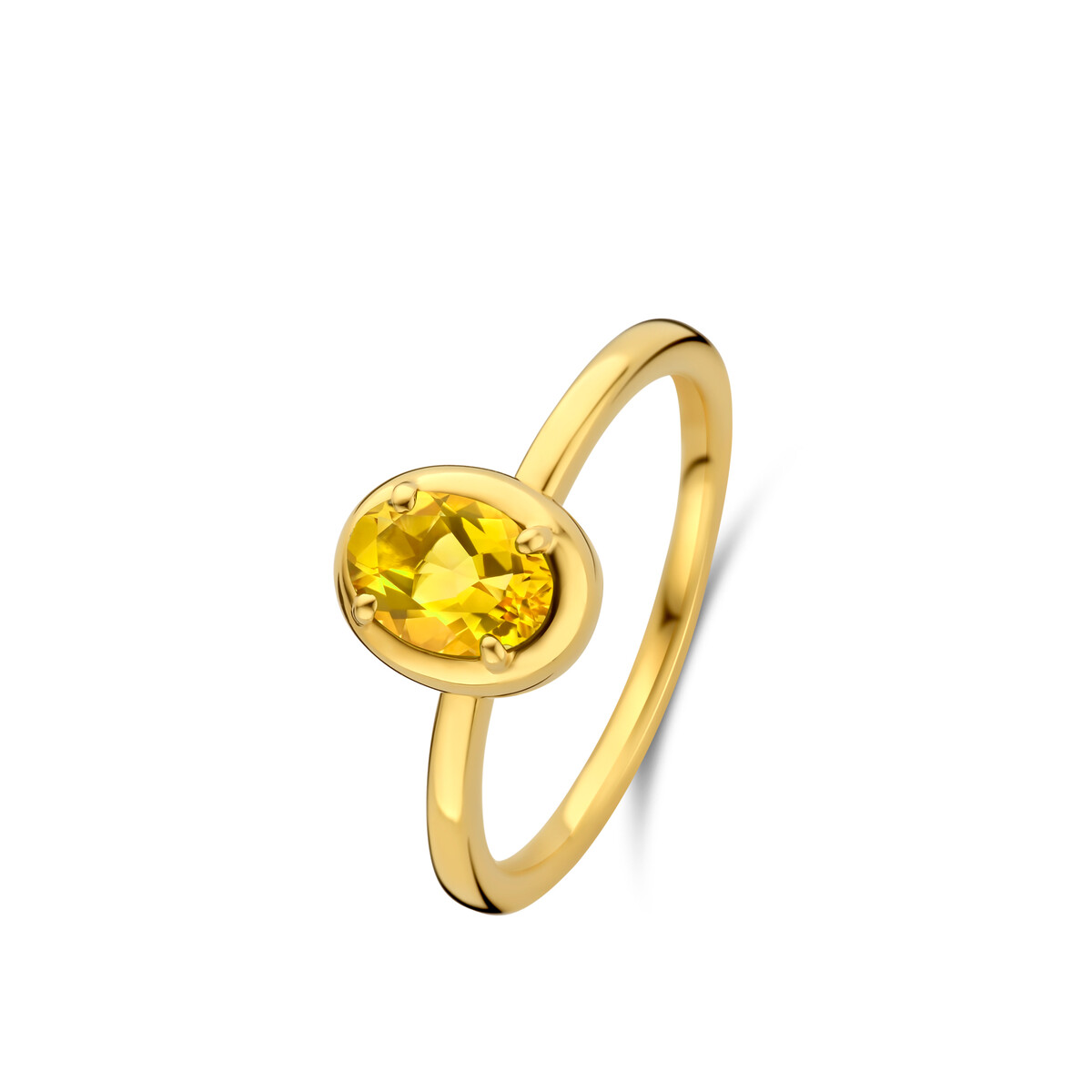 Gouden ring gezet met citrien
