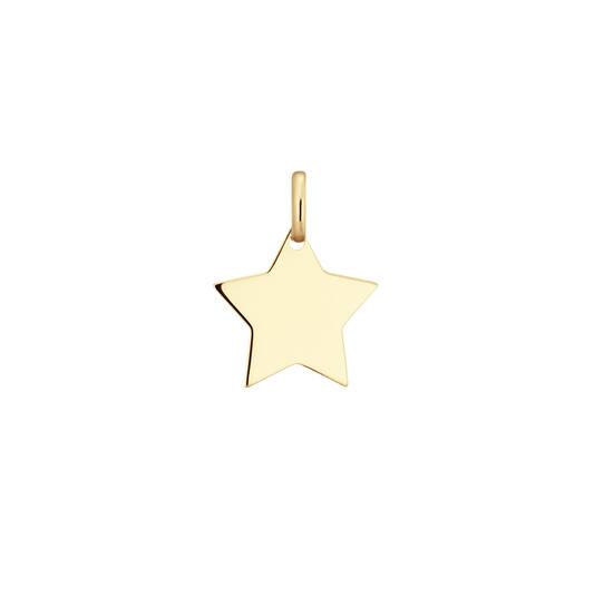 Dit gouden Graveerplaatje Ster is 15mm in grootte en heeft een prachtig, subtiel ontwerp. Het plaatje is perfect voor het graveren van een persoonlijke boodschap of initialen. Draag het als een hanger aan een ketting, bevestig het aan een armband of voeg het toe aan een sleutelhanger. Dit veelzijdige sieraad voegt een persoonlijk tintje toe aan elke outfit. Maak het jouw eigen!