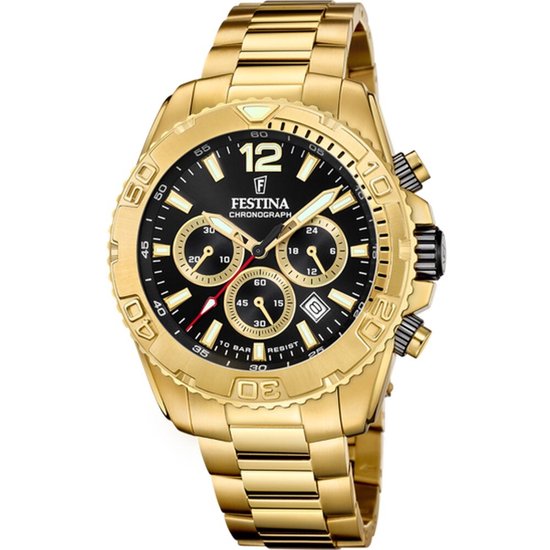 Heren - Chronograph - Goudkleur - 10ATM