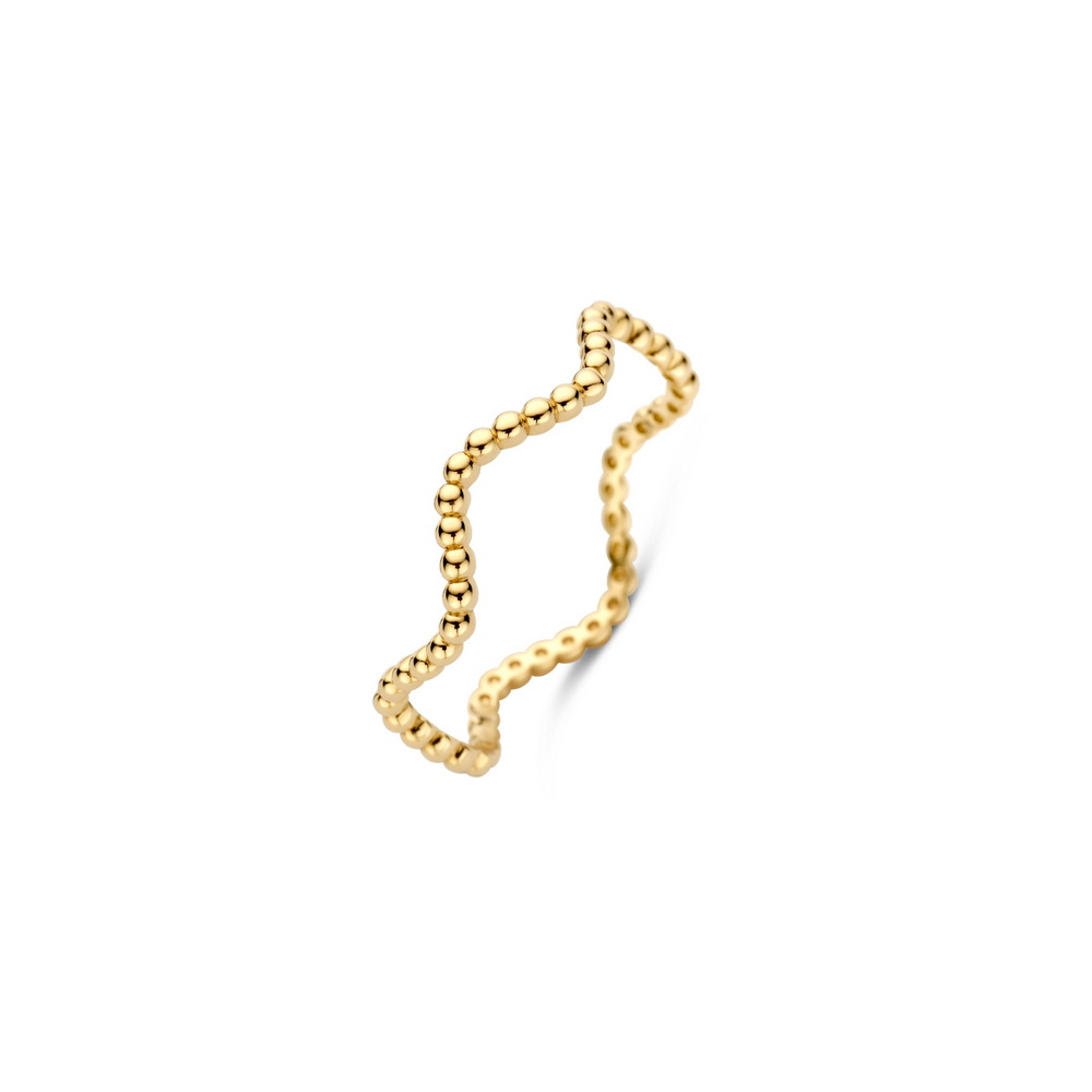 Geelgouden ring met bolletjes, maat 54
