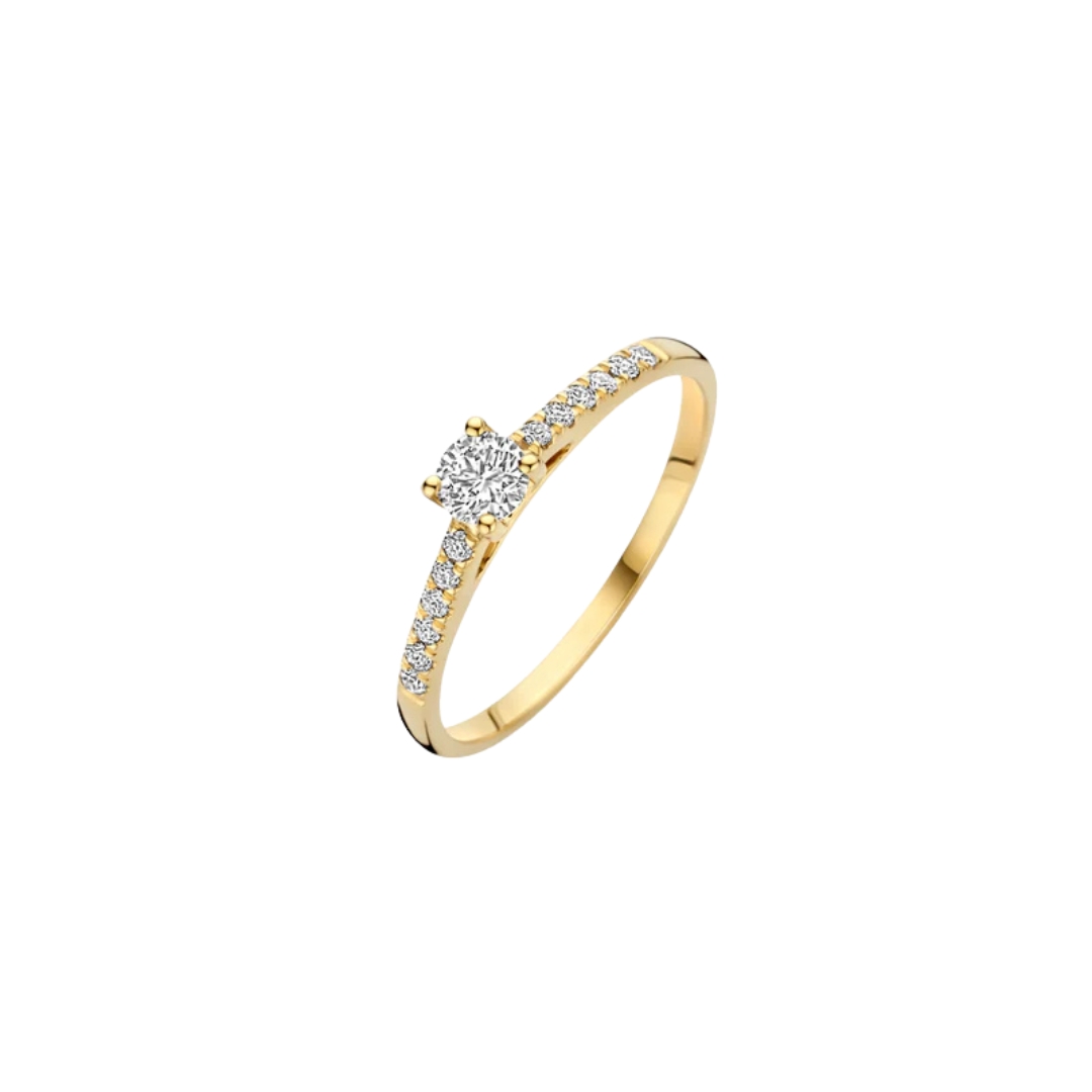 Blush Labgrown Diamonds - Geelgouden dames ring bezet met briljant geslepen labgrown diamanten - LG1017Y/54