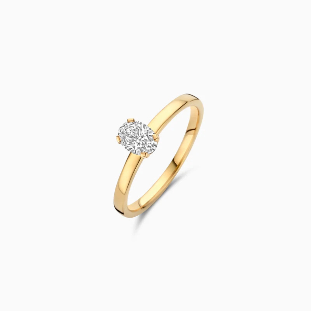 Blush Lab Diamonds - Geelgouden damesring bezet met briljant geslepen labgrown diamanten - LG1019Y/54
