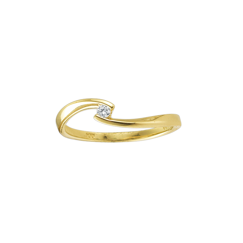 Gouden ring solitair ring met 0.06 ct. briljant.