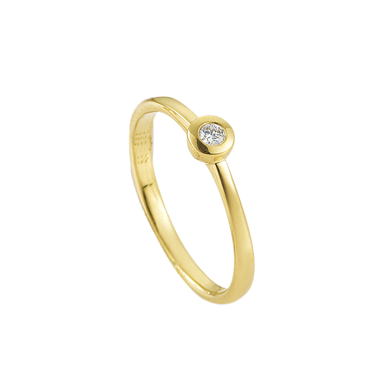 Gouden ring met 0.05 ct. briljant in maat 56