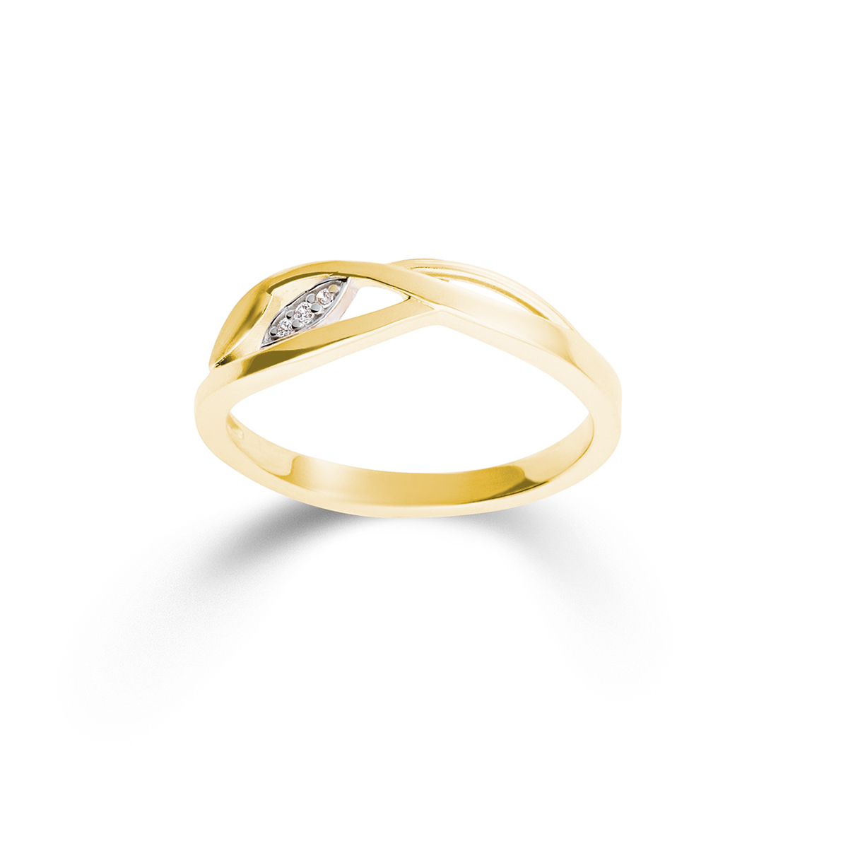 Gouden ring met zirkonia in maat 56