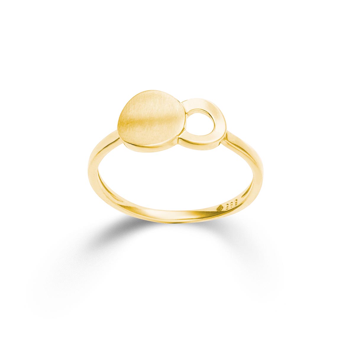 Gouden ring met cirkels in maat 53.