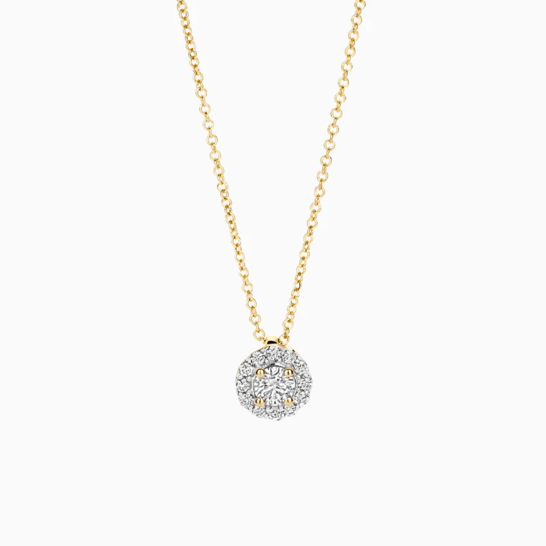 Blush Lab Diamonds - Geelgouden collier incl. hanger bezet met briljant geslepen labgrown diamanten - LG3010Y
