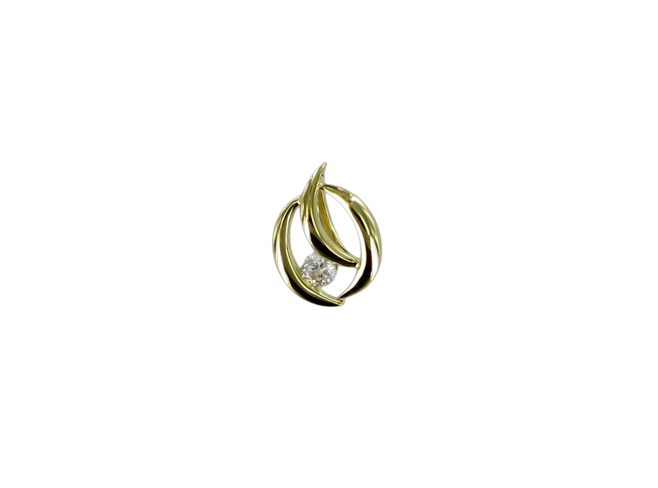 Gouden hanger met zirkonia.