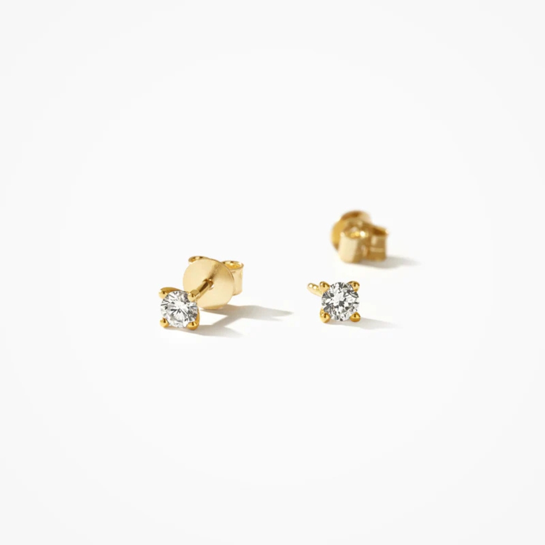 Blush Lab Diamonds - Geelgouden solitair oorknopjes bezet met briljant geslepen labgrown diamanten - LG7020Y