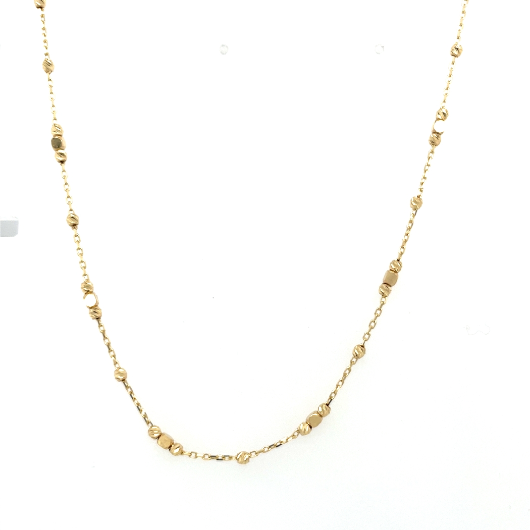 Choker met fantasie schakel, lengte 45 cm.